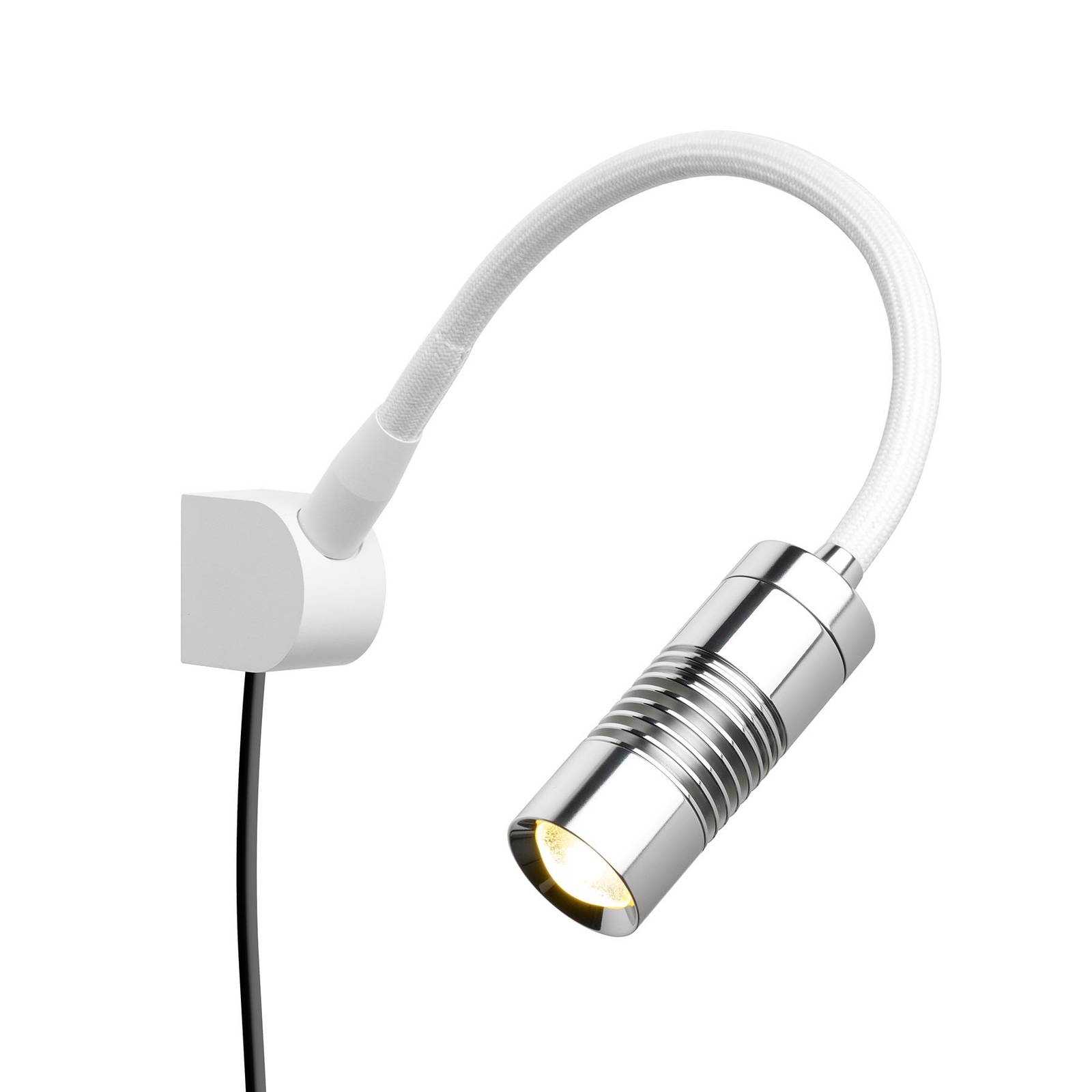 Oligo OLIGO A little bit colour plug chrome/white, for Living / Dining Room, metal, fabric, glass, 9 W