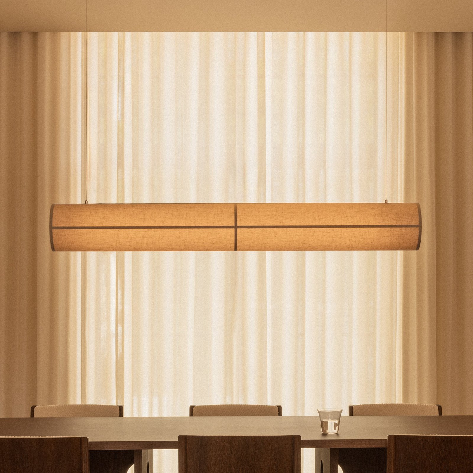 Audo pendant light Hashira Linear, natural colour, length 140 cm