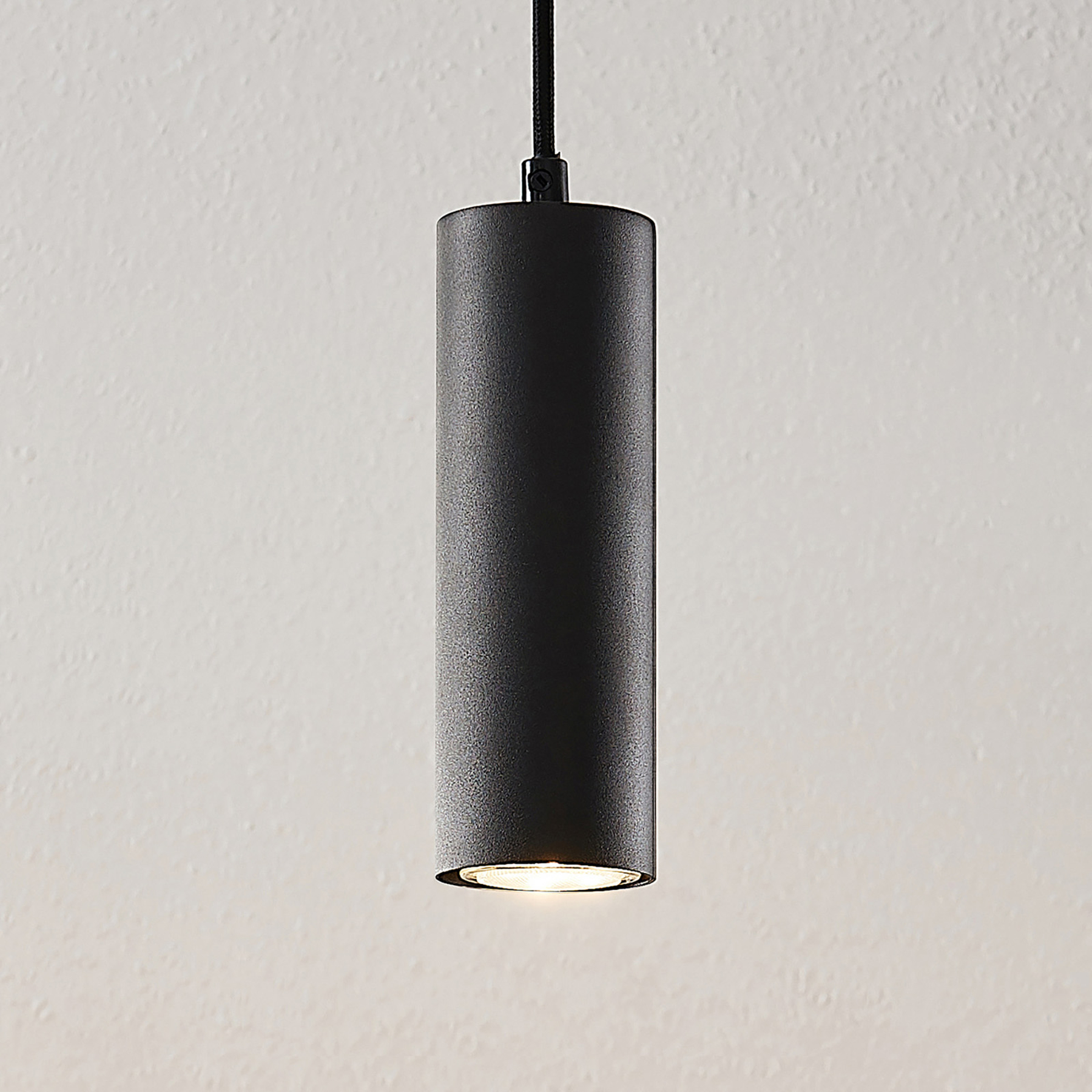 Lindby Joffrey pendant light, black, for Living / Dining Room, metal, GU10, 35 W, energy efficiency: A++, H: 18 cm