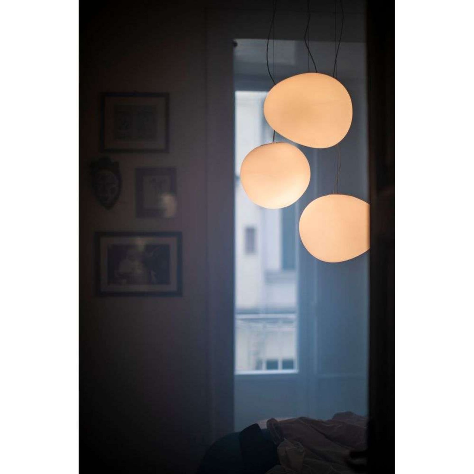 Suspension Foscarini Gregg Grande, blanche, hauteur 40 cm