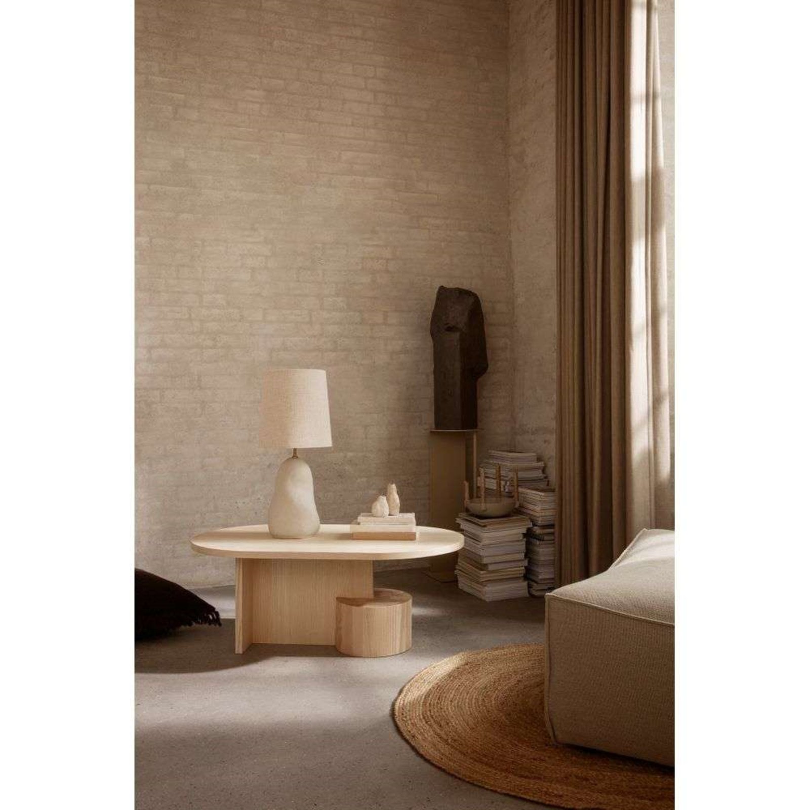 Hebe Table Lamp Medium Off-White/Natural - Ferm Living