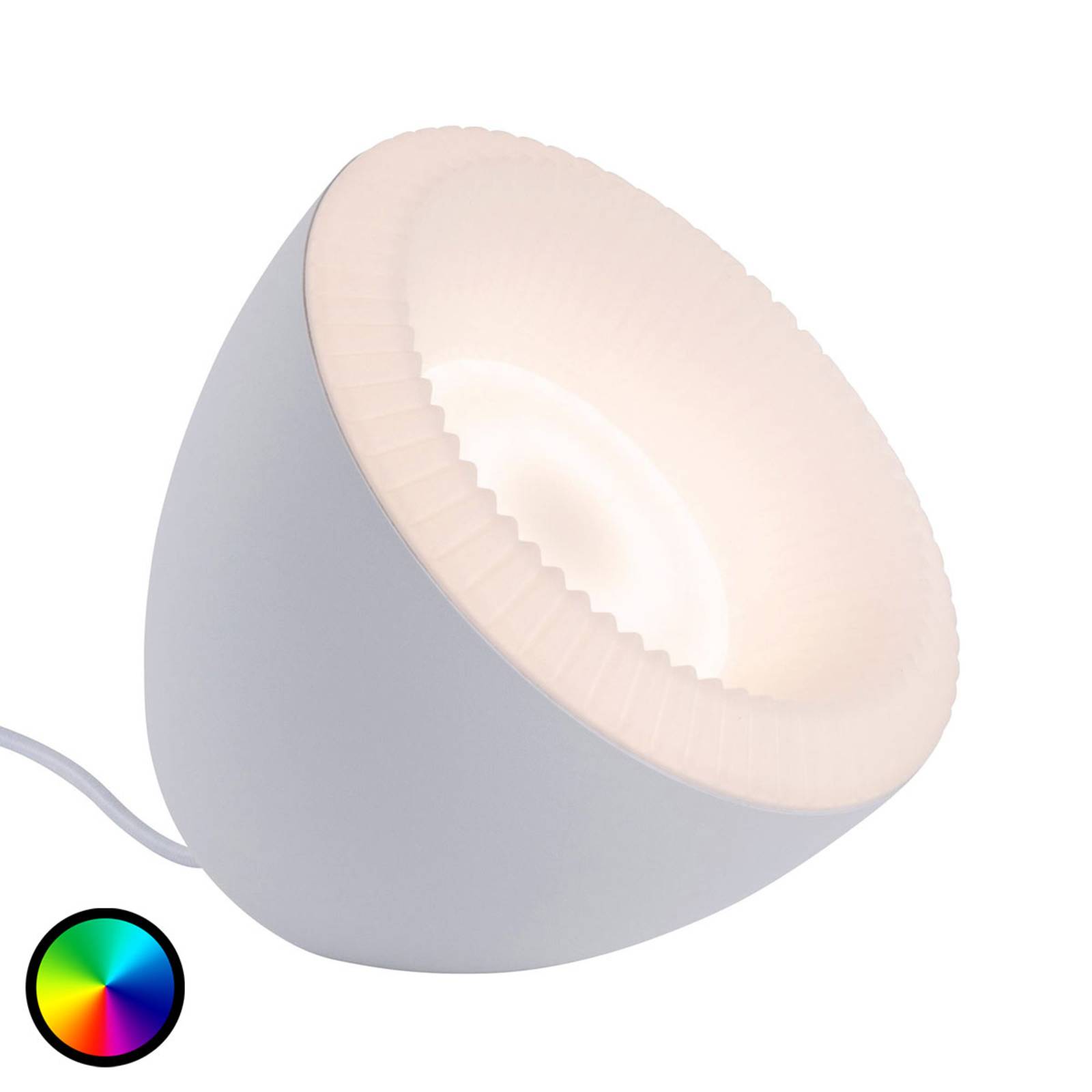 Paulmann Bluetooth Cornus LED table lamp RGBW, for Living / Dining Room, plastic, 12 W, energy efficiency: A+, H: 12.9 cm