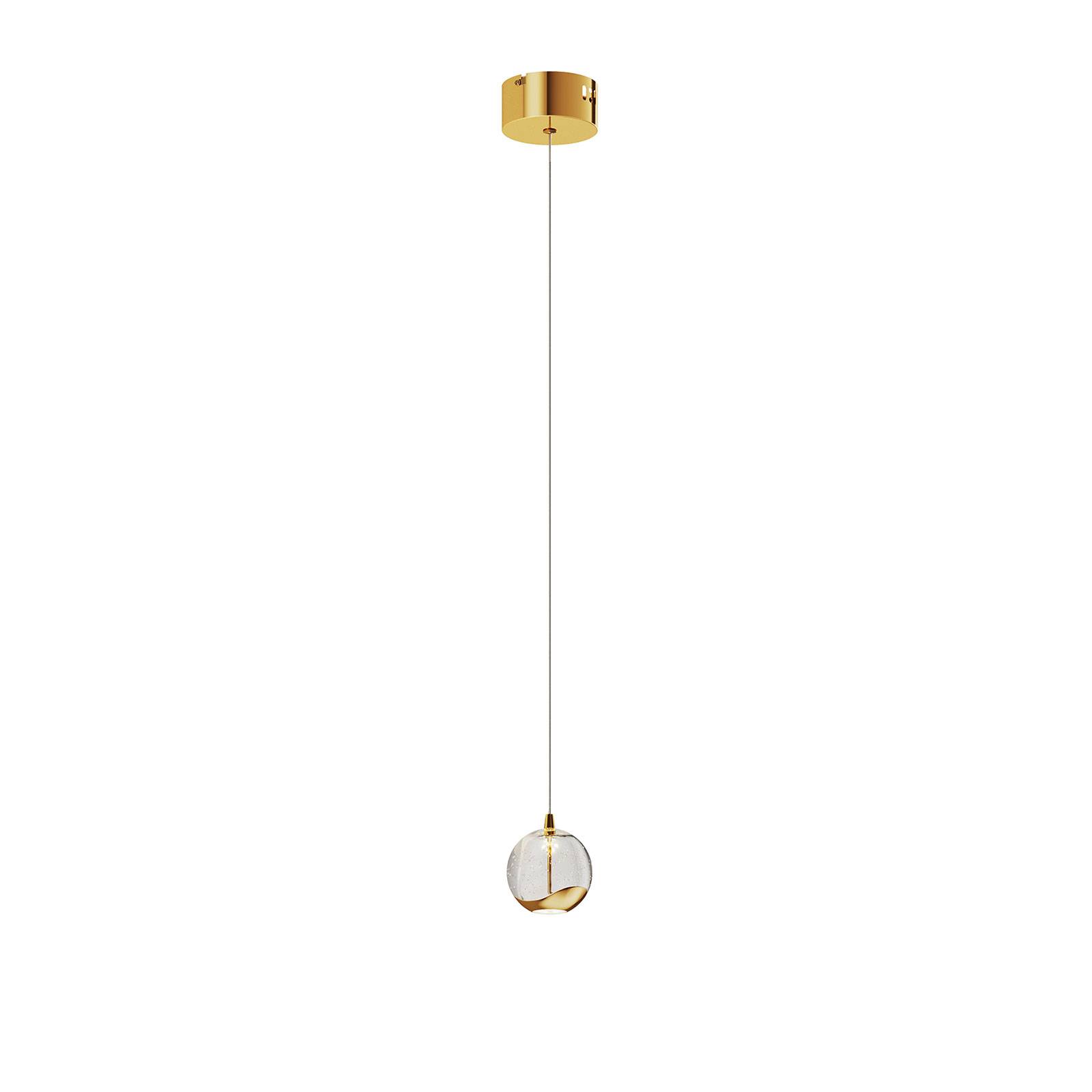 Suspension LED Hayley sphère verre 1 lampe doré