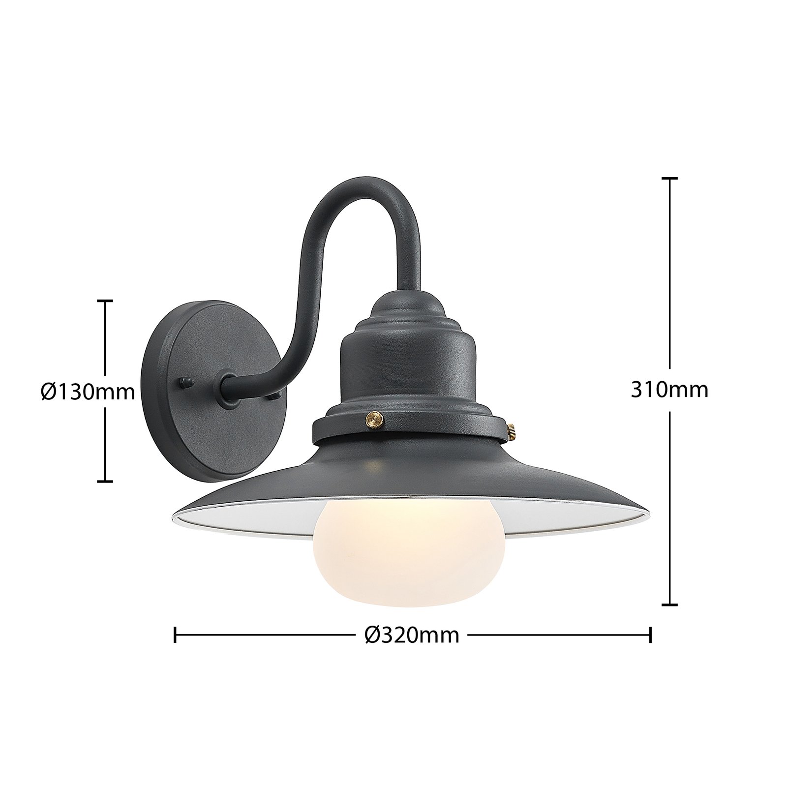 Roisin Candeeiro de Parede Exterior Dark Grey - Lindby