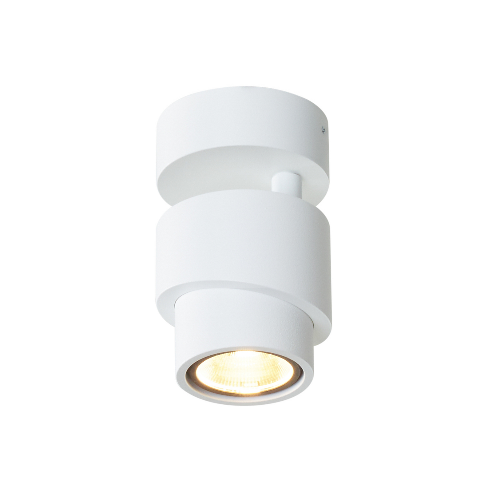 LED spot BRUSH, wit, Ø 7 cm, metaal, dimbaar, 2.700 K