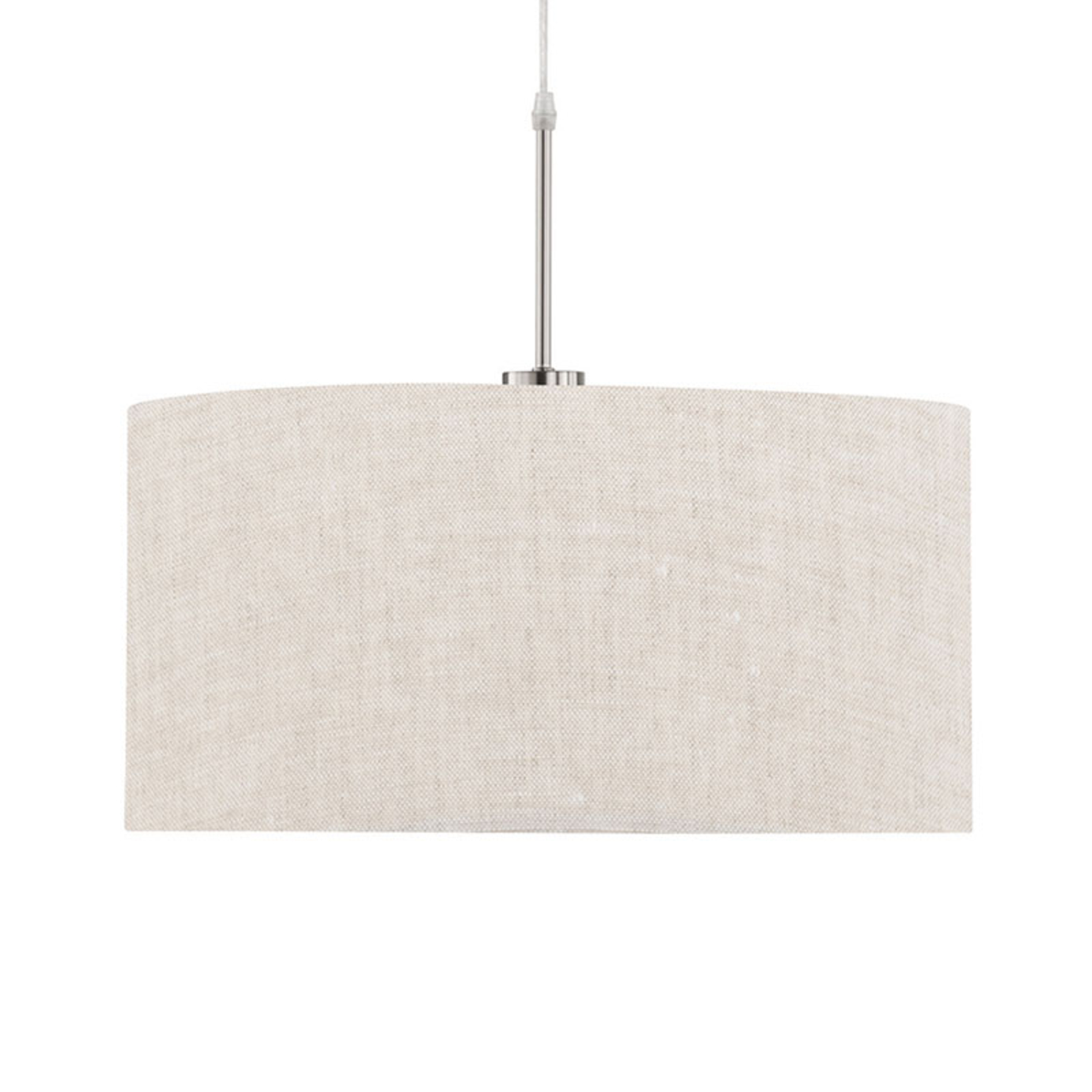 Fischer & Honsel Marie hanging light, fabric lampshade sand Ø 50 cm, for Living / Dining Room, metal, linen, E27, 60 W, energy efficiency: A++, H: 25 cm