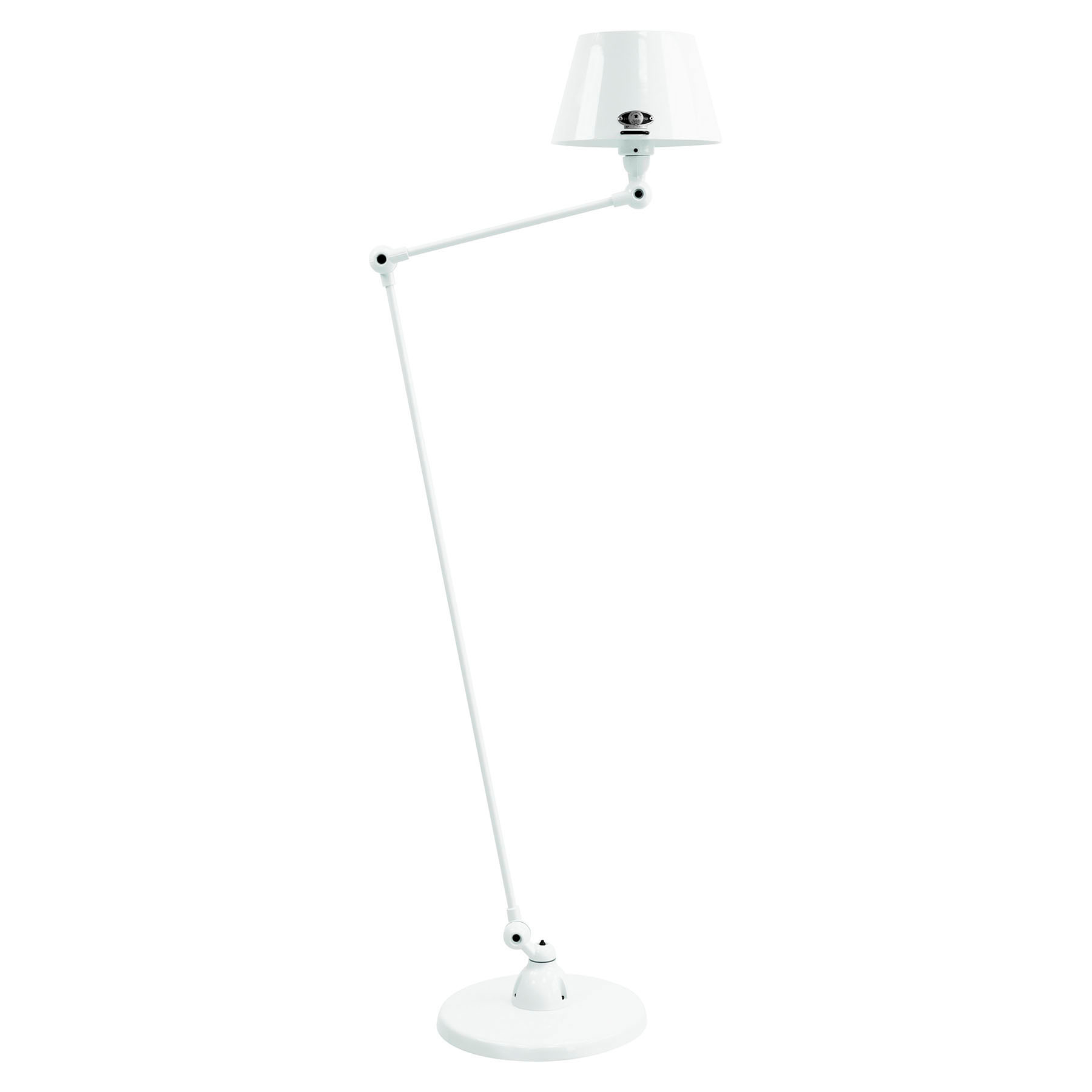 JIELDÉ Jieldé Aicler AID833 80 + 30 cm floor lamp, white, for Living / Dining Room, aluminium, steel, E14, 25 W, energy efficiency: A++, H: 122 cm