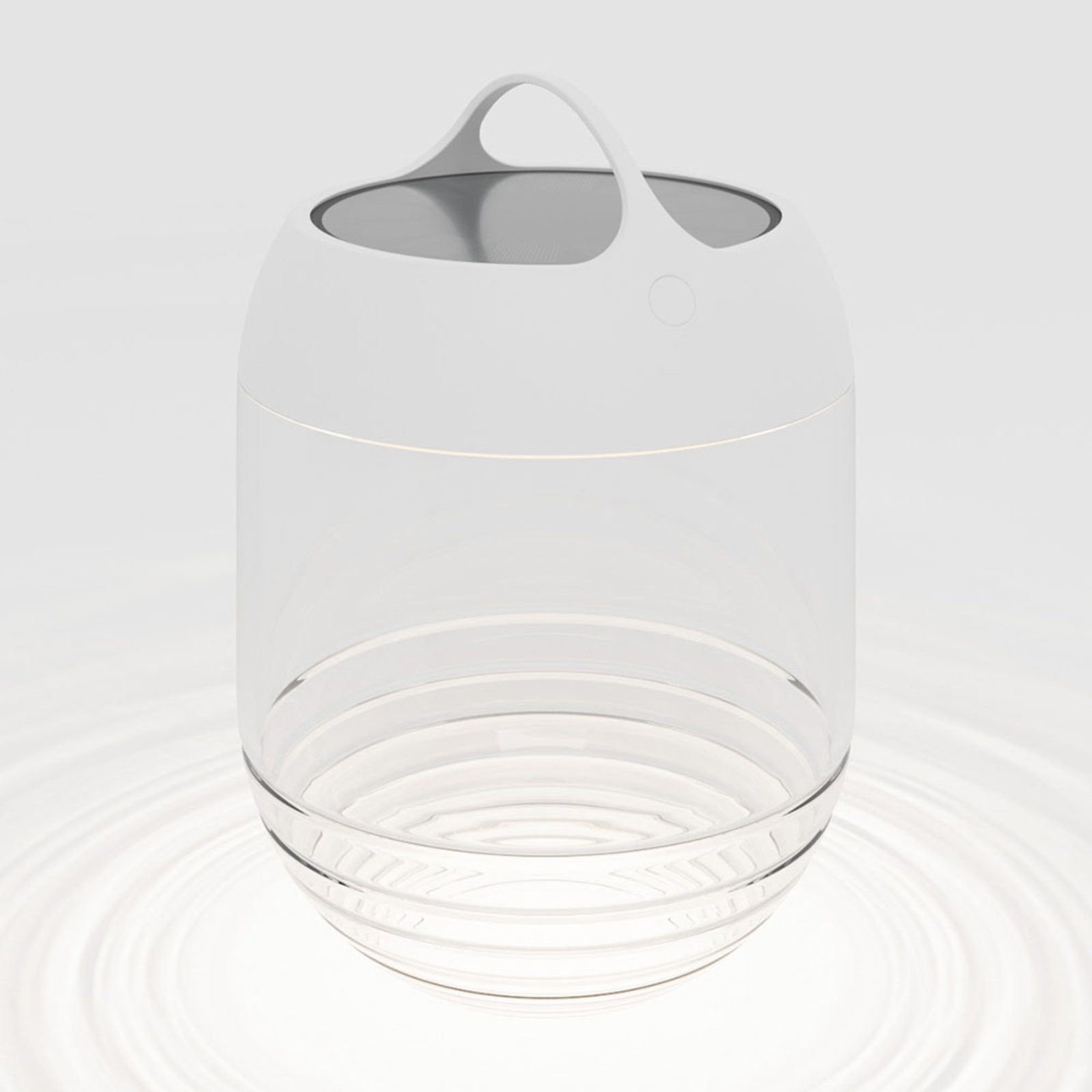 IP44.de aqu M LED solar light, height 35 cm white, handblown crystal glass, cast aluminium, 1.5 W, energy efficiency: A+, H: 35.1 cm