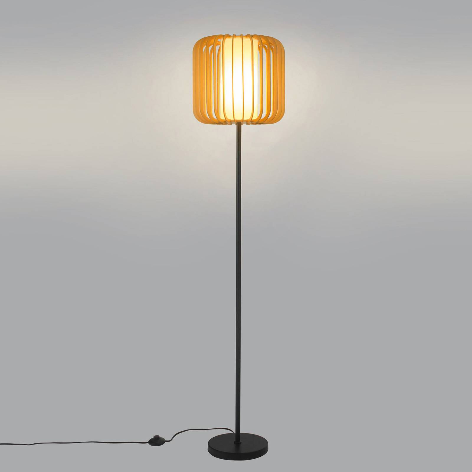 Forlight Stehlampe Viva, hellbraun, Holz/Metall, Höhe 160 cm günstig online kaufen