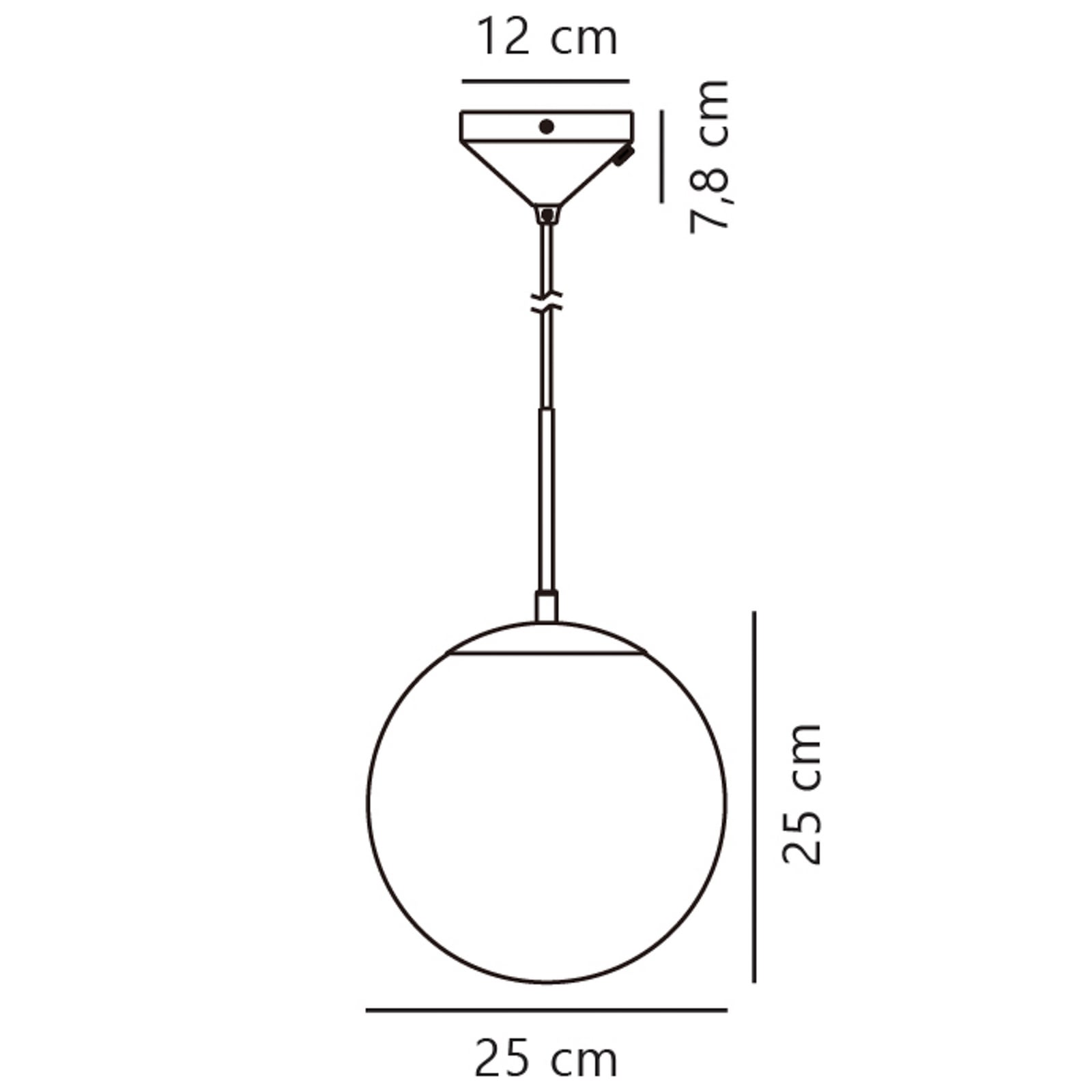 Lampada a sospensione Grant in ottone con globo in vetro Ø 25cm