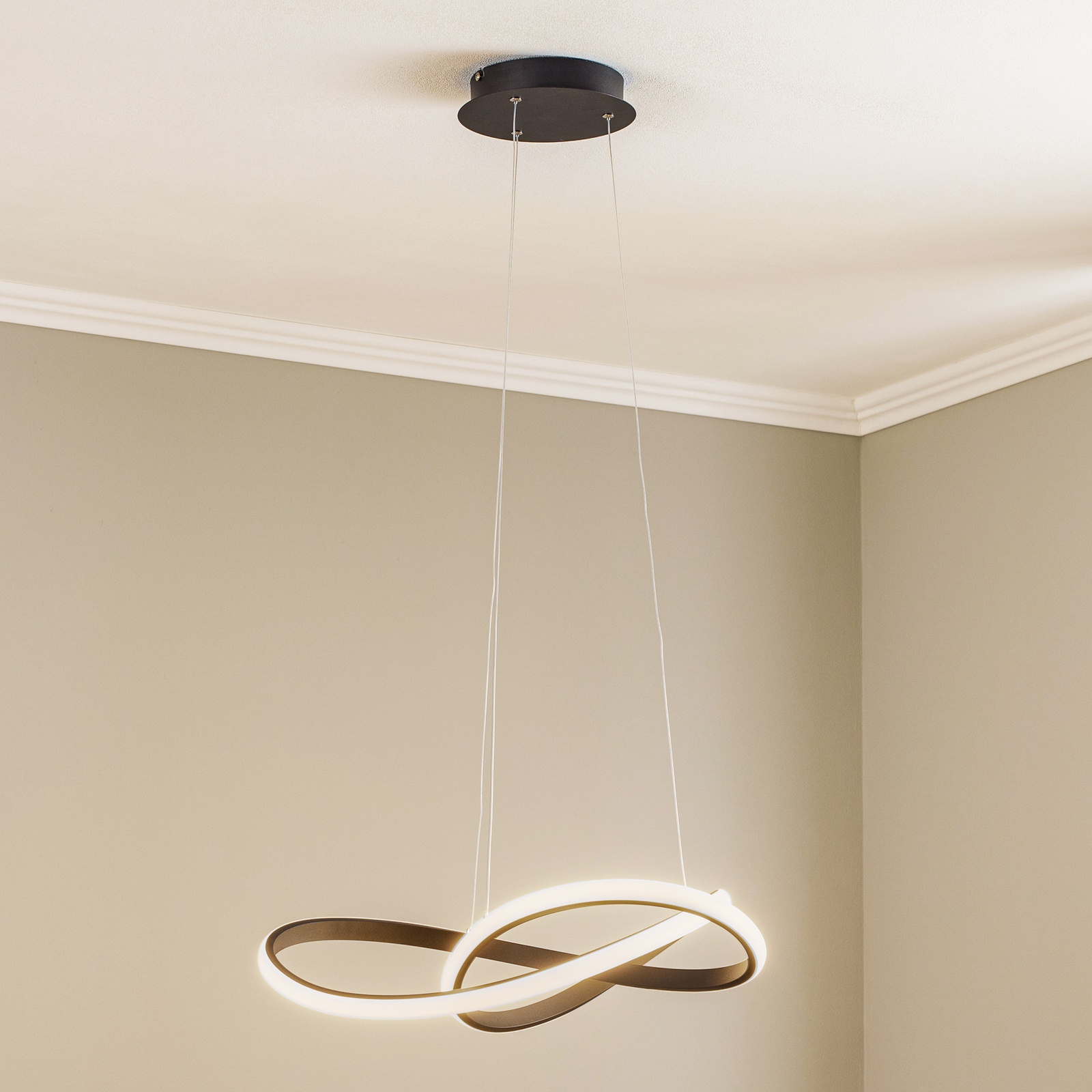 Lindby Kamia lámpara colgante LED, negro
