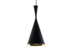 Beat Tall LED Suspension Matt Black/Brass - Tom Dixon