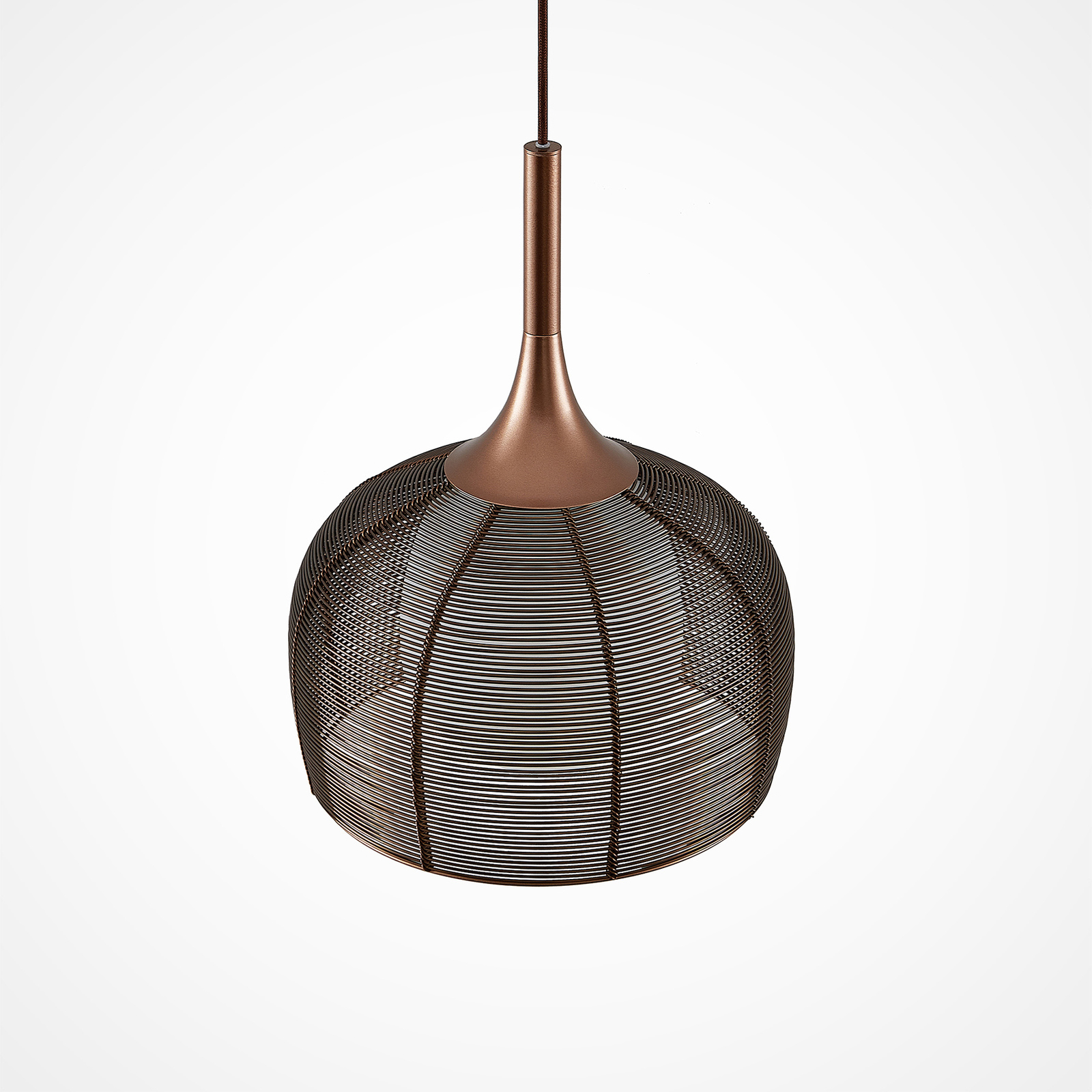 Lucande Tetira hanglamp, 1-lamp, 30 cm, bruin