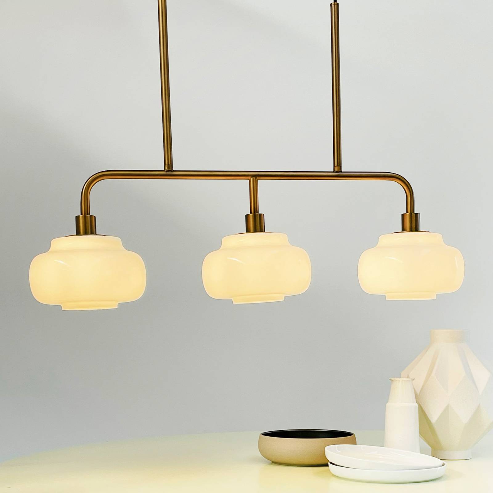 Lampa wisząca Dyberg Larsen Ossett, kolor brązowy, długość 80 cm