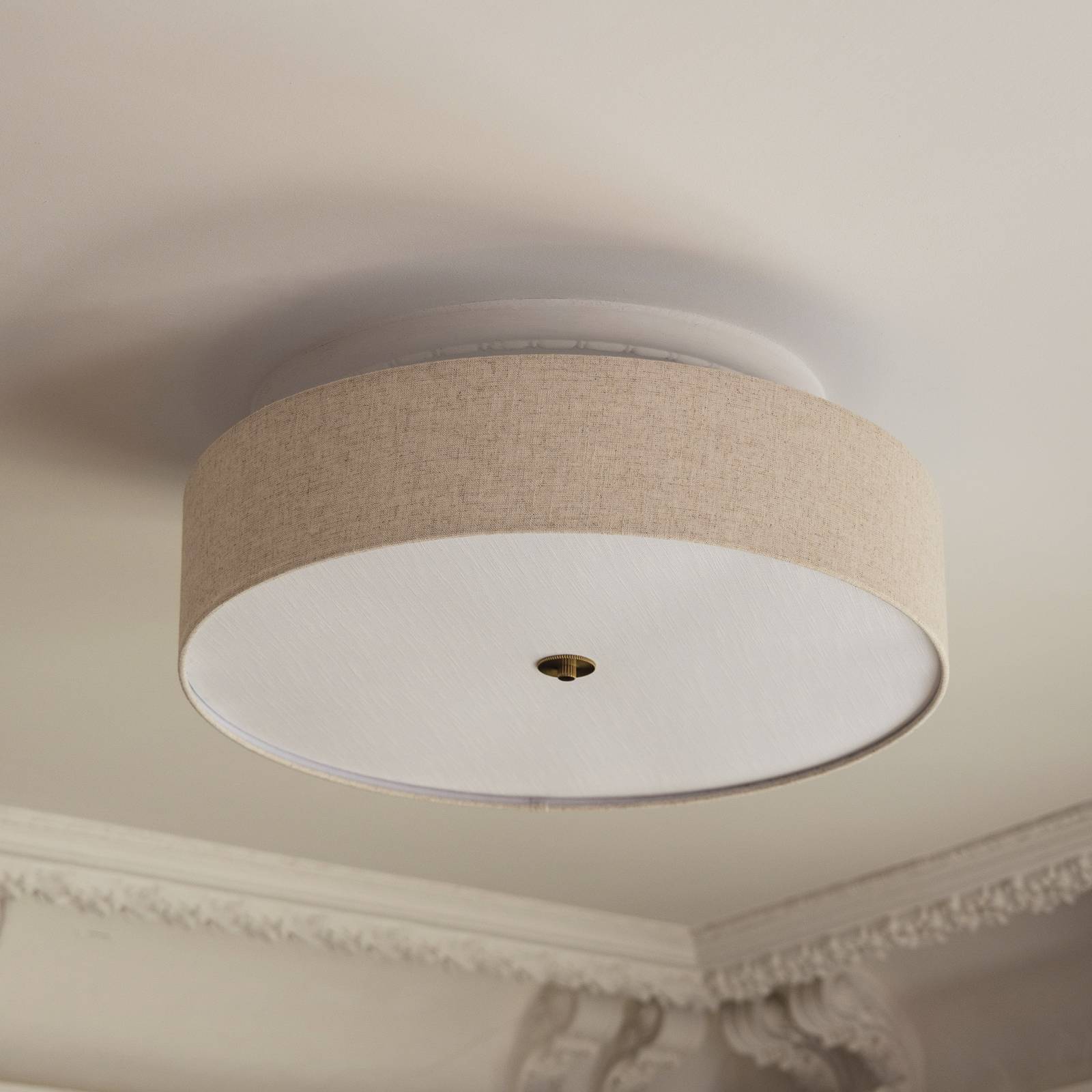 Globen Lighting – lampa sufitowa Noah, średnica 65 cm, beżowy