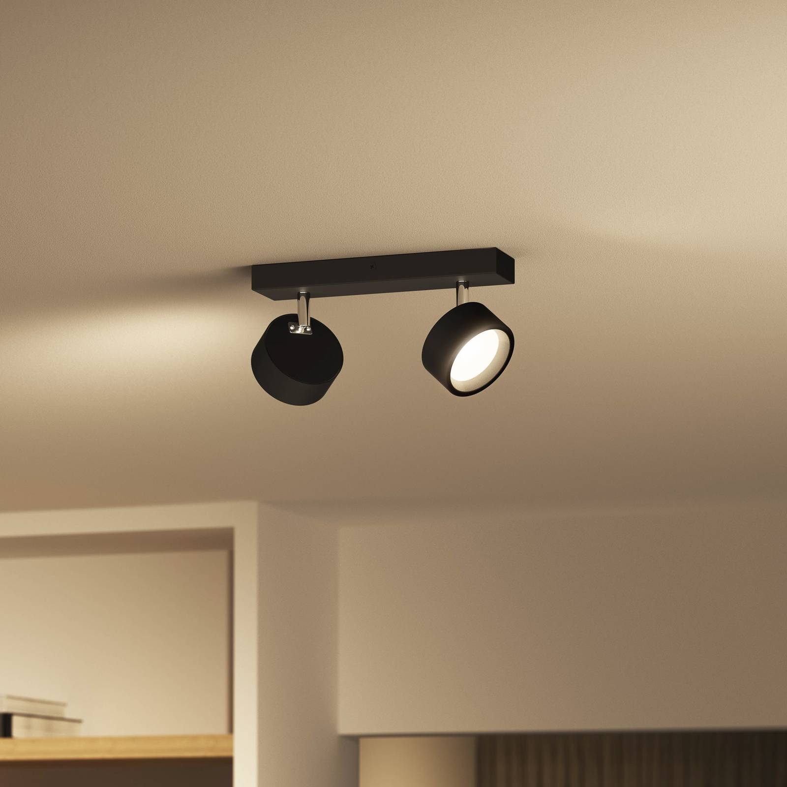 Philips Bracia spot plafond LED à 2 lampes noir