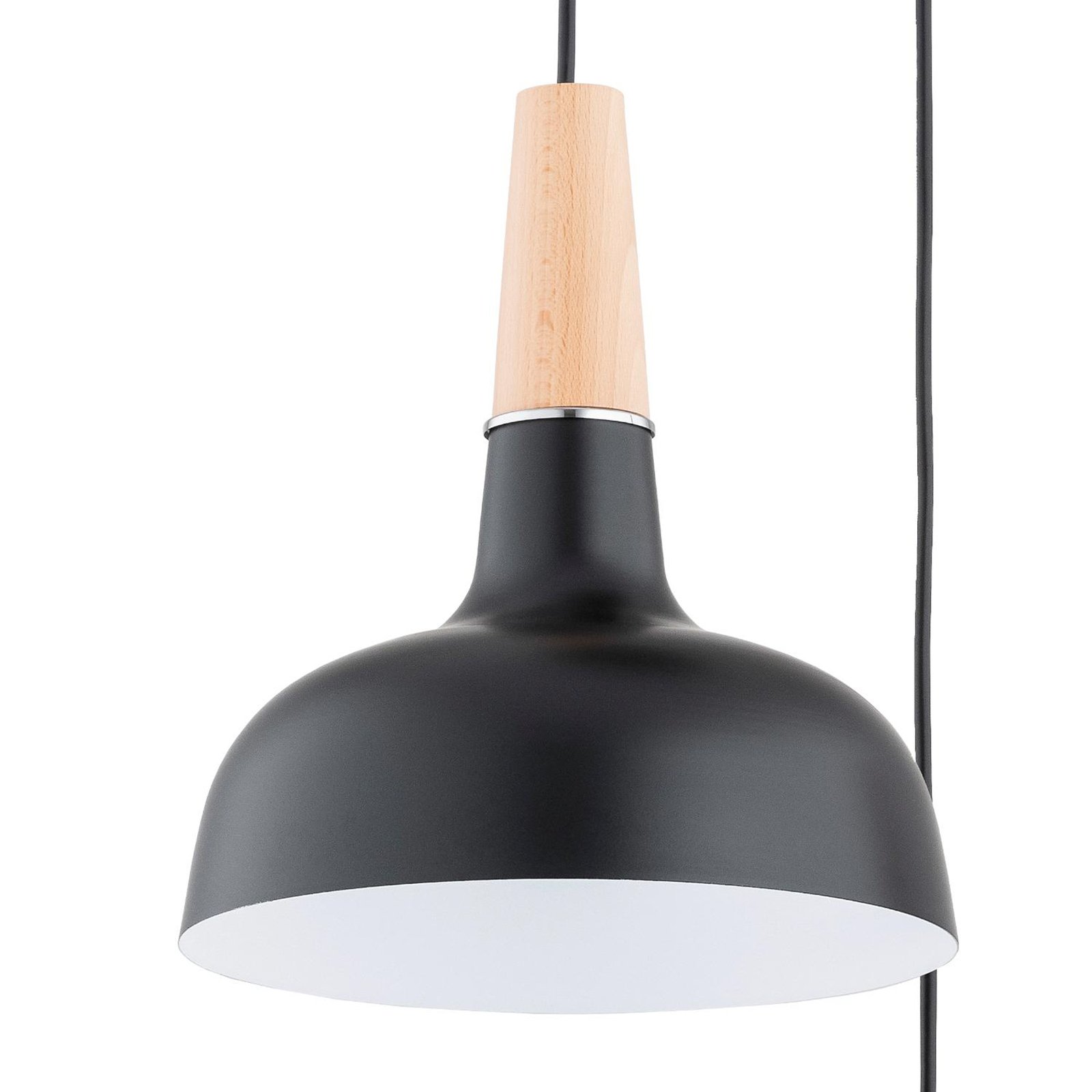 Lampă suspendată Goxa, rotundă, cu 3 lumini, negru, Ø 45 cm, metal