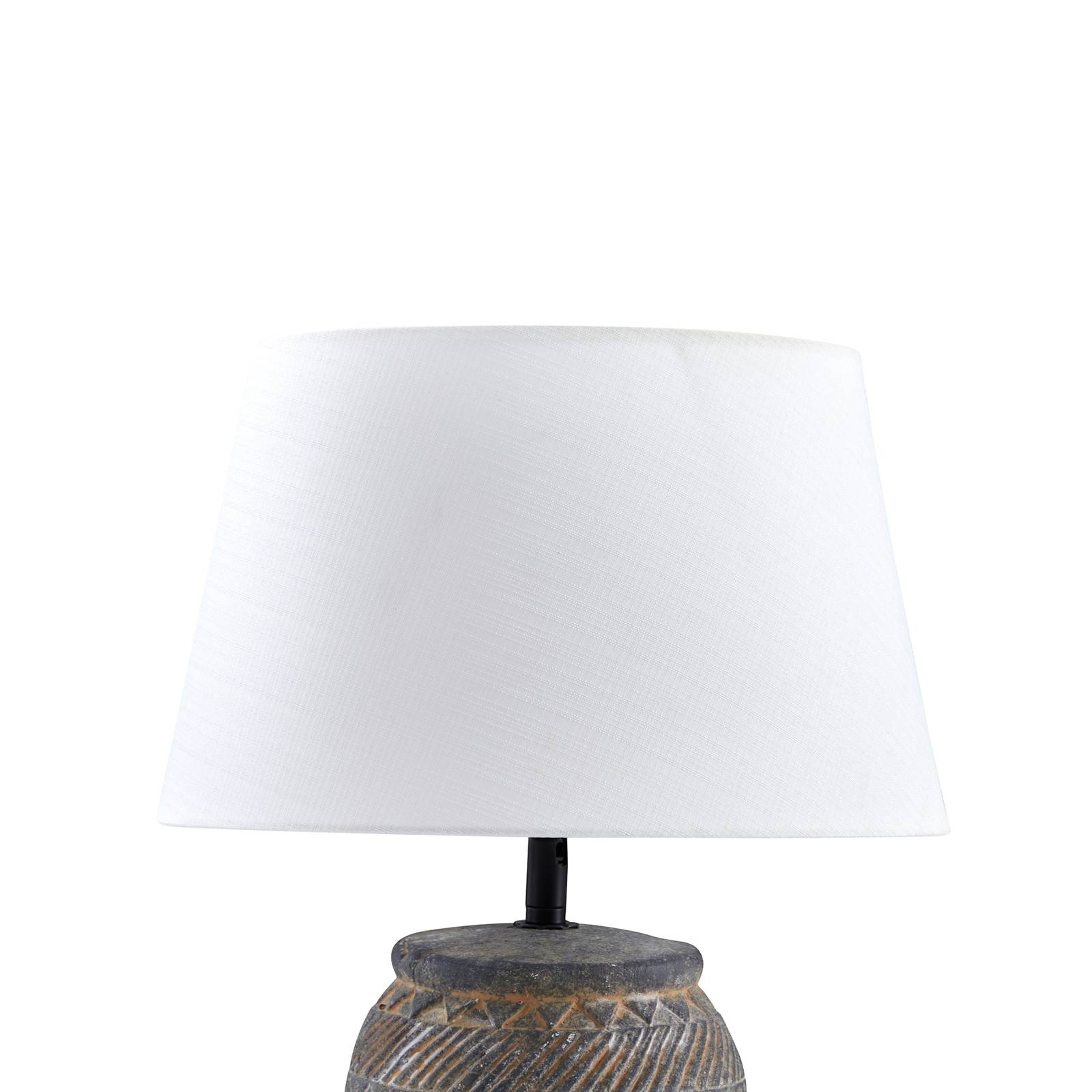 Lampa stołowa Lindby Aelith, Ø 30 cm, szara, ceramiczna, E27