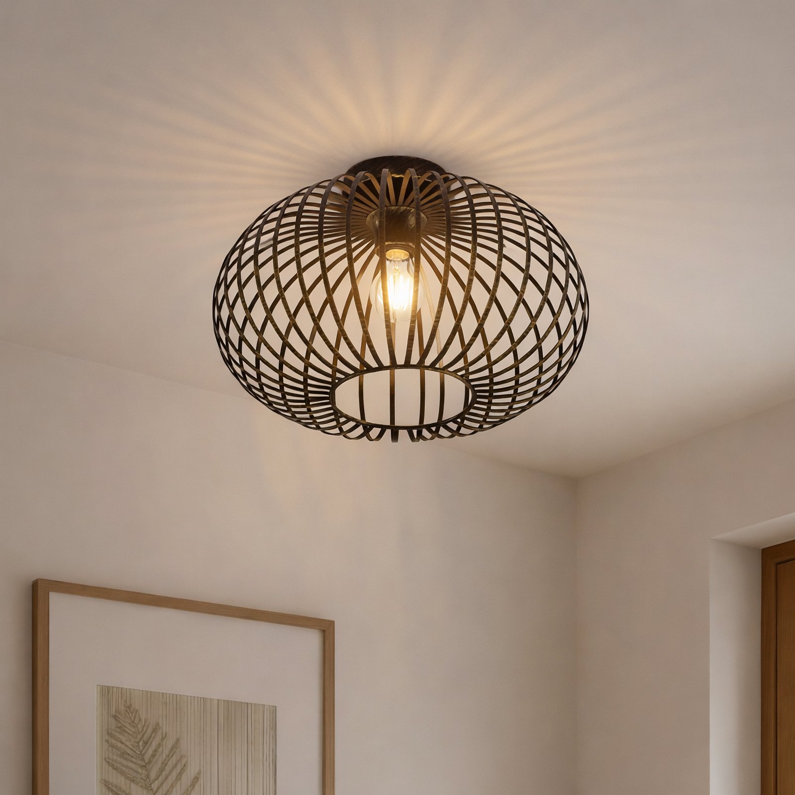 Rosalea Taklampe Black/Brass - Lindby