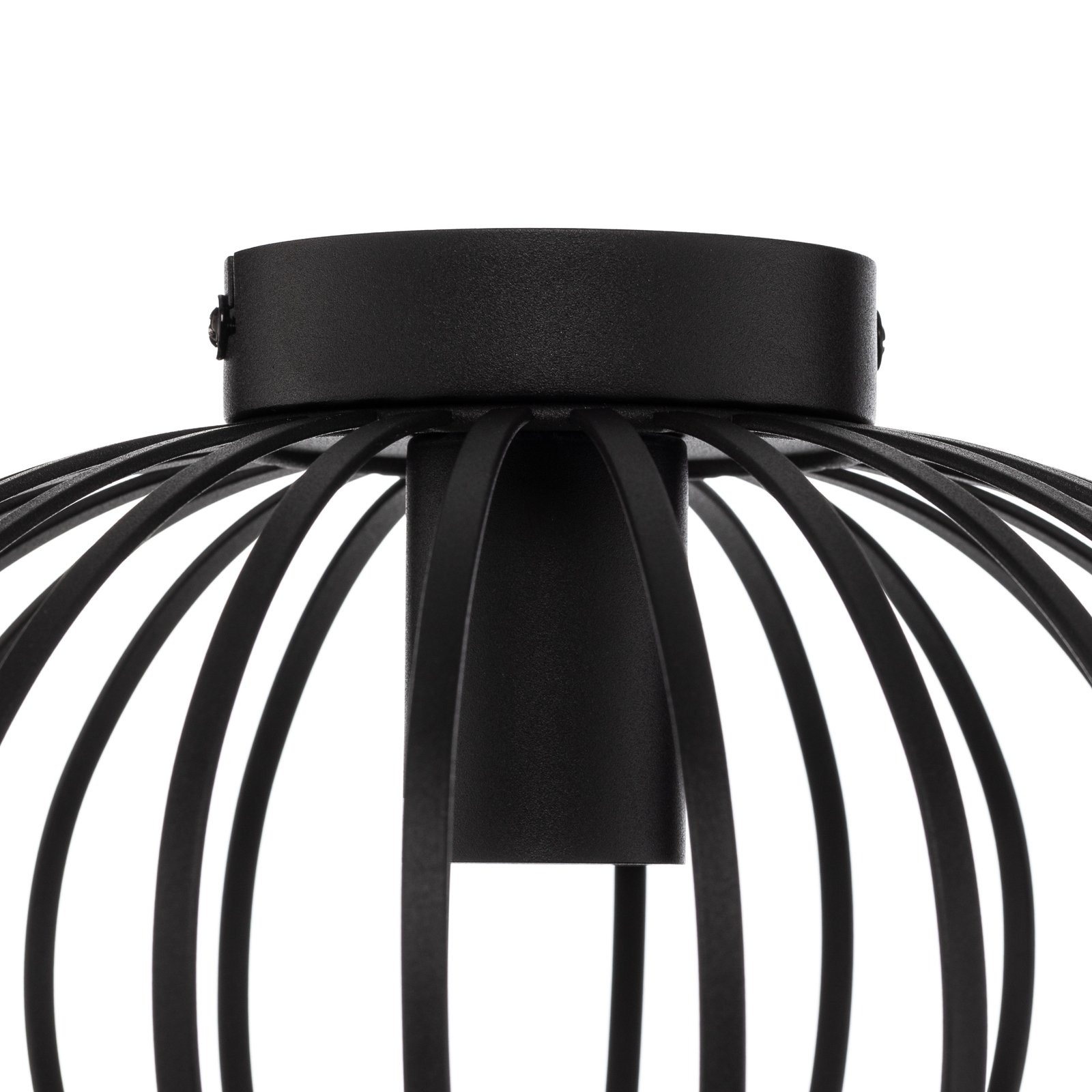 Lindby plafonnier Maivi, noir, 30 cm, fer, cage