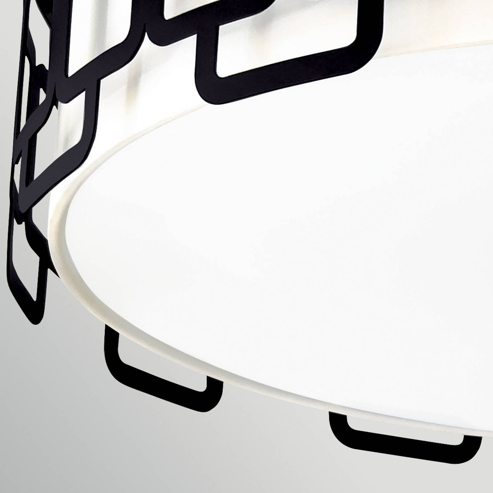 Lampa sufitowa Sabina, czarna, Ø 57 cm, metal/tkanina, 4 x E27