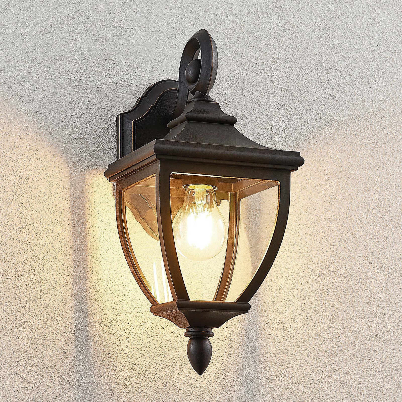 Lindby Cerys kültéri fali lámpa fekete színben