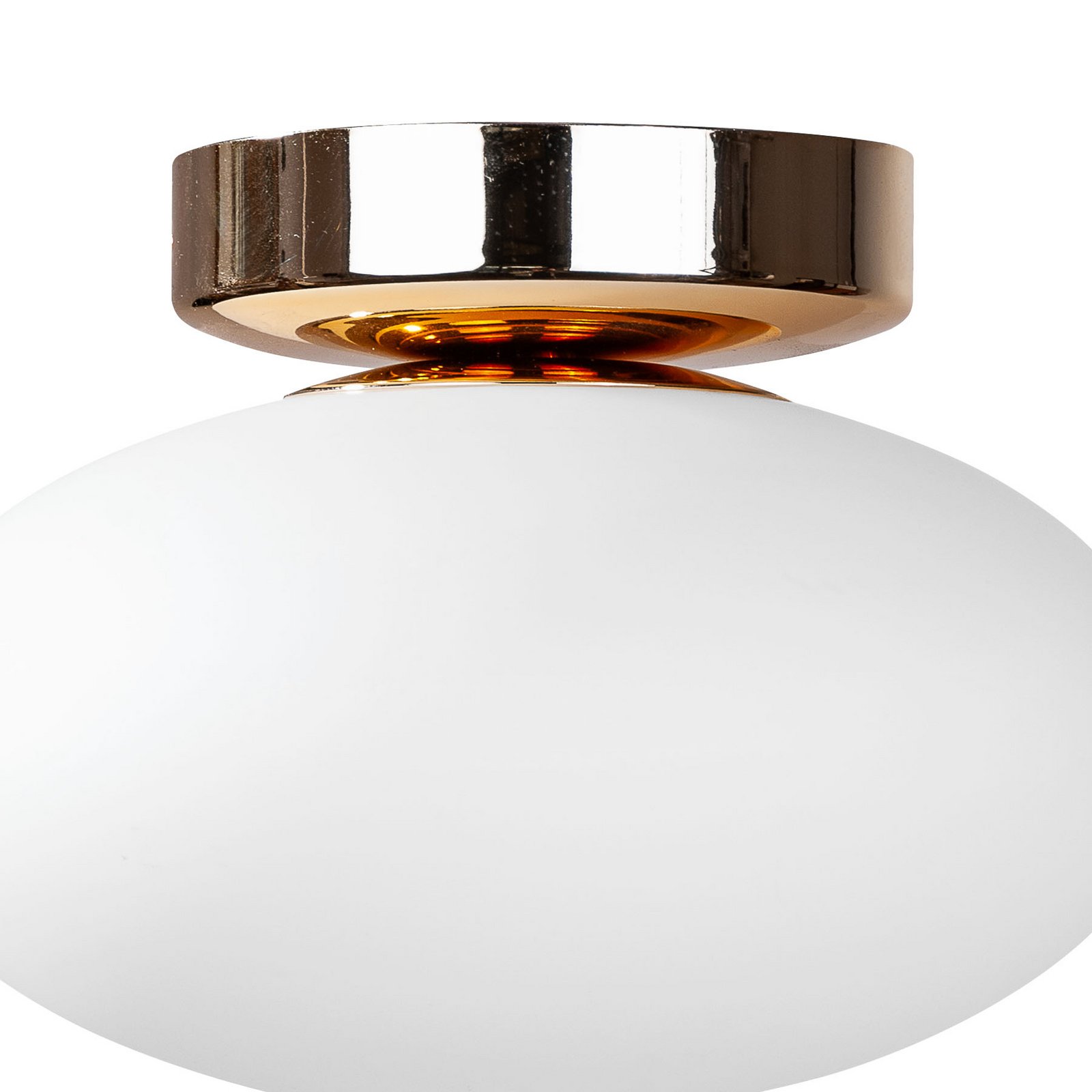 Ceiling lamp Ufo, gold/white, Ø 18 cm, glass, G9