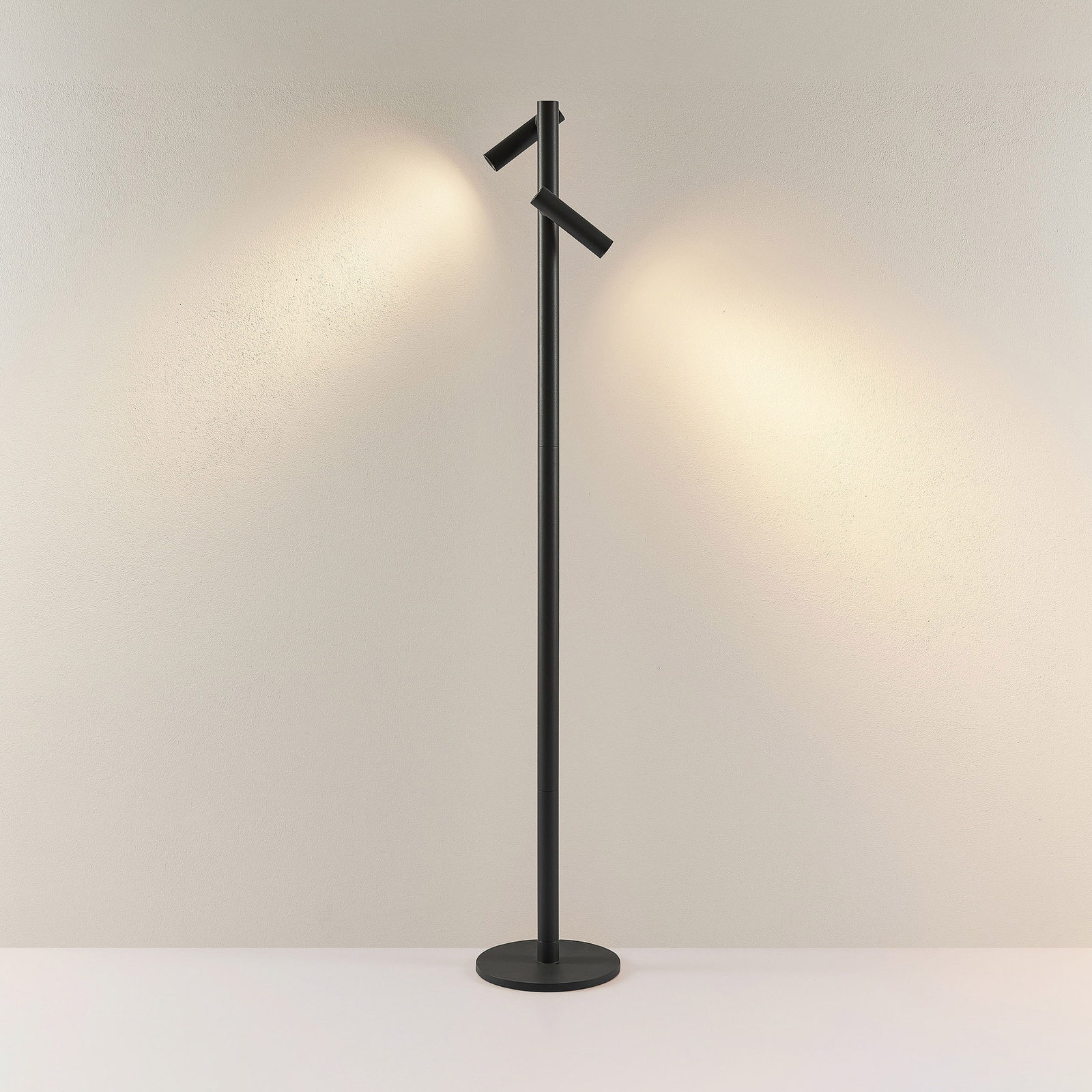 Molto Luce LED-golvlampa Mimo Double F, antracit, aluminium