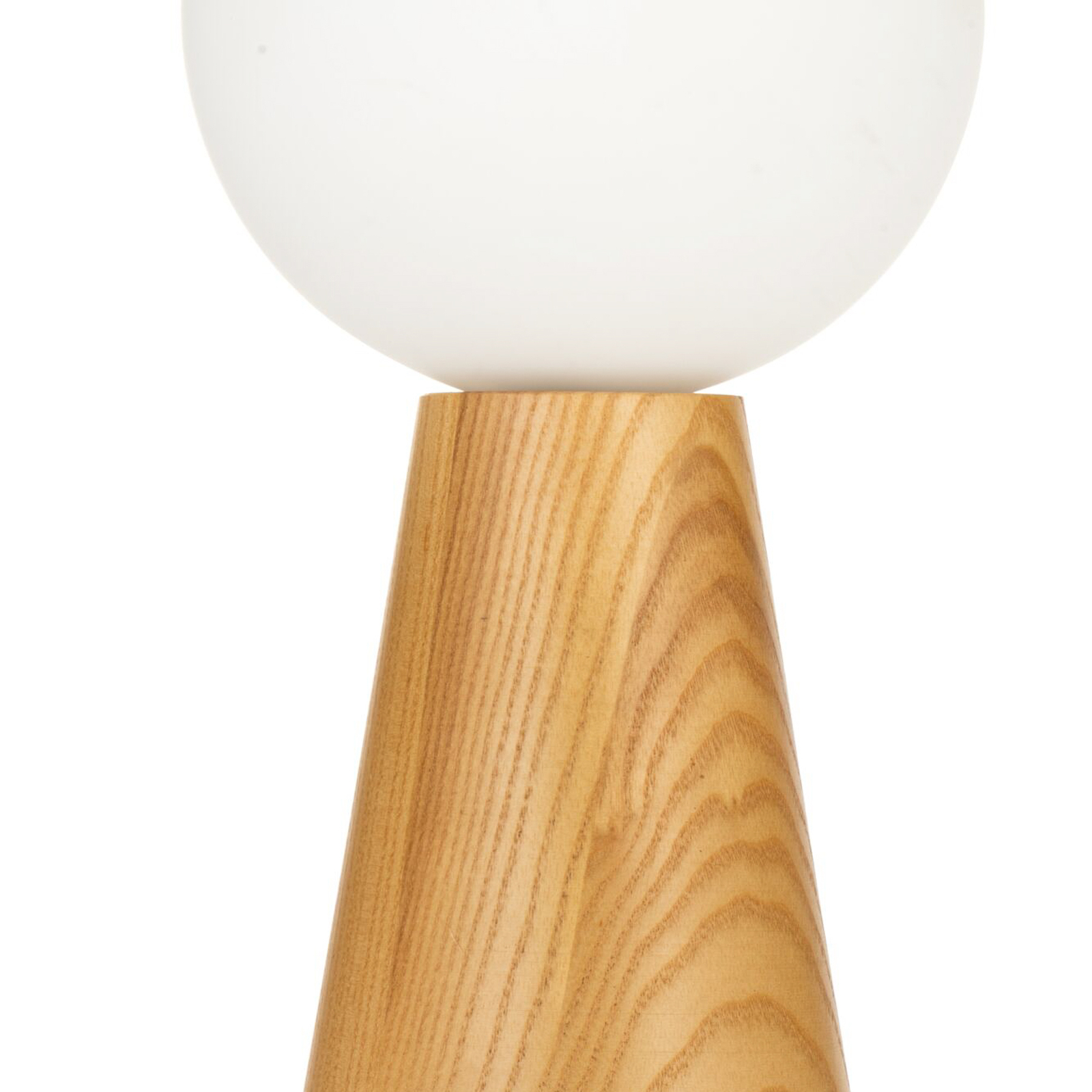 Pauleen Woody Soul Tischlampe, Holzfuß, Glaskugel