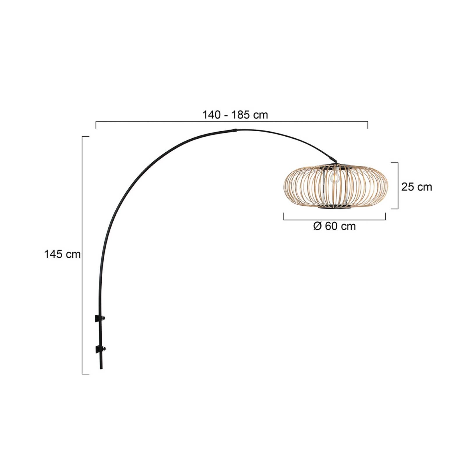Steinhauer Applique murale Sparkled Light 4408ZW noir/bambou naturel, E27