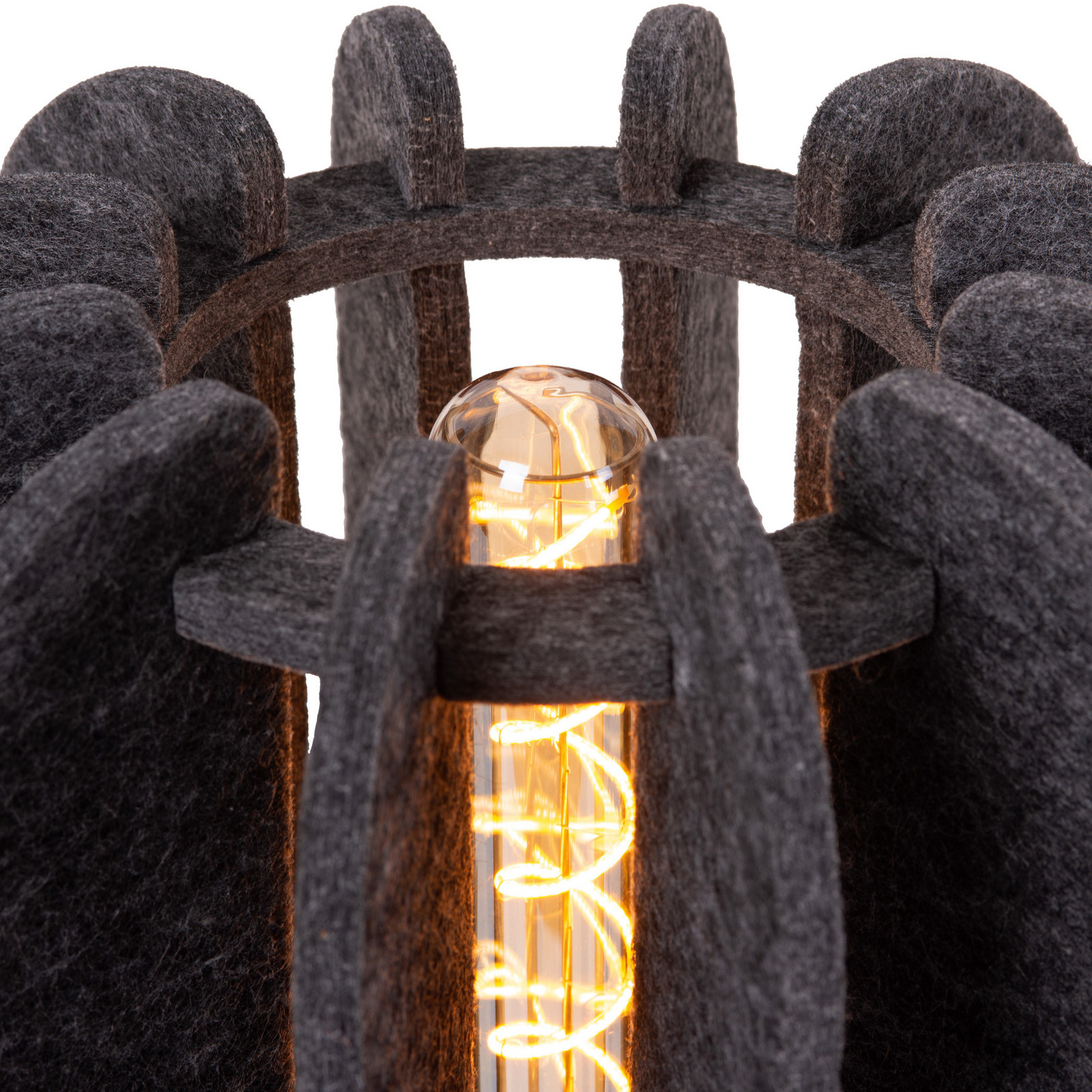 Lucide Rafal lampă de masă textilă Ø 23 cm gri E27 - Camera de zi / sufragerie - negru gri - Țesătură / Textil