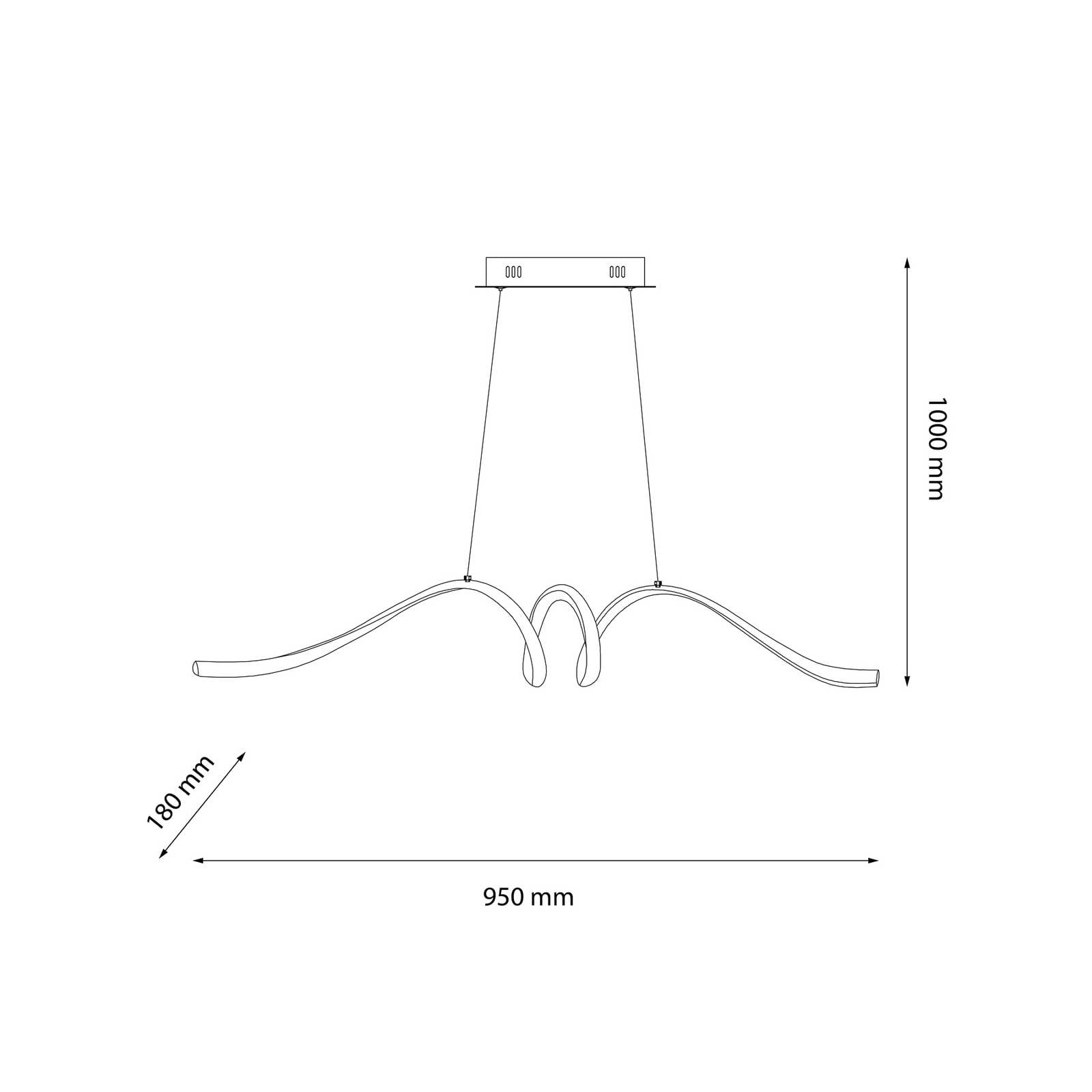 Żyrandol LED Loop, metal, czarny chrom, 4000 K
