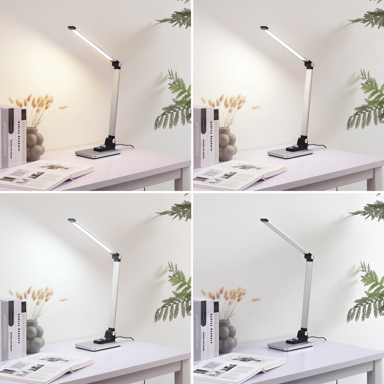 Valtaris LED Stolna lampa CCT Srebro/Crna - Lindby
