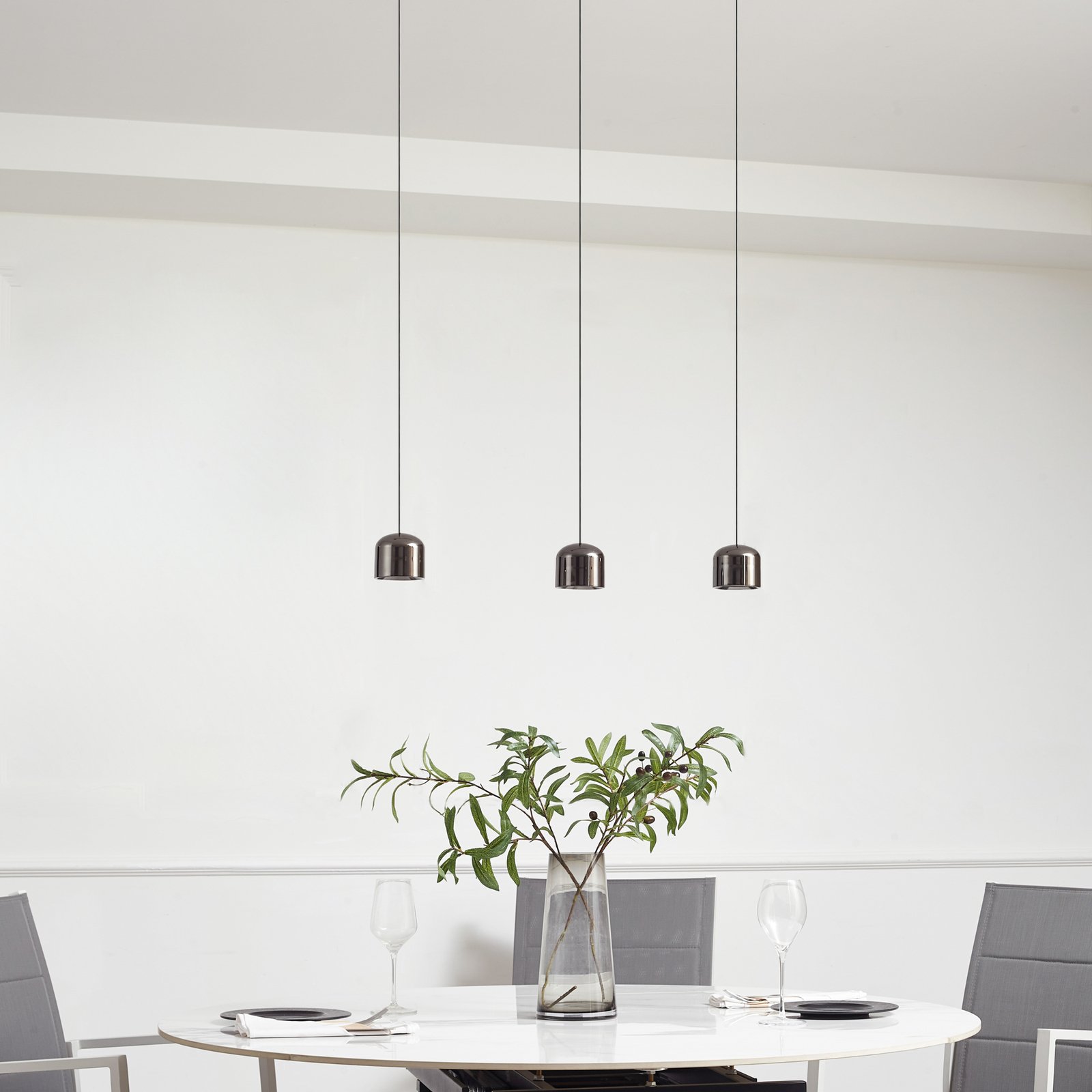 Track lighting system 48V Lumaro, pendant, cylinder, 3-bulb black