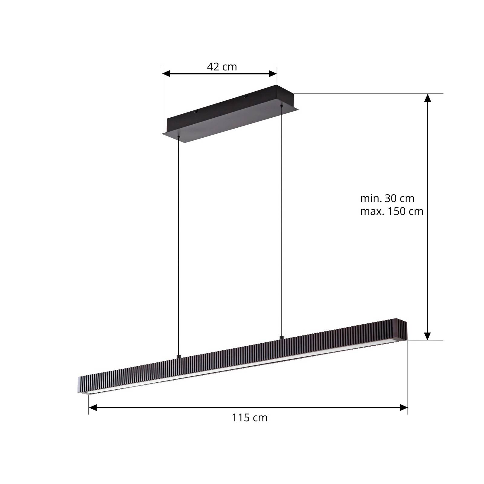 Lucande Żyrandol LED Emara, drewno ciemne, dąb, CCT