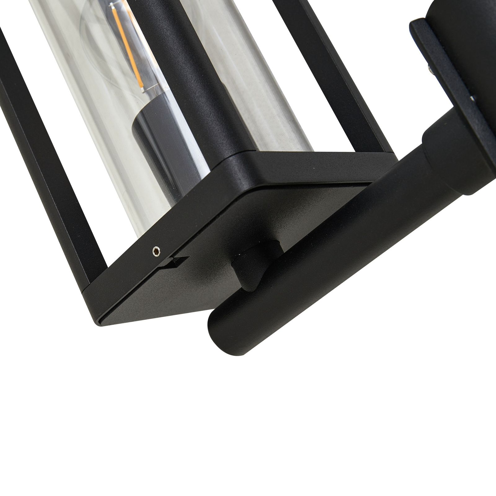 Lucande udendørslampe Siveta, 240 cm, 2-lys, sort, aluminium