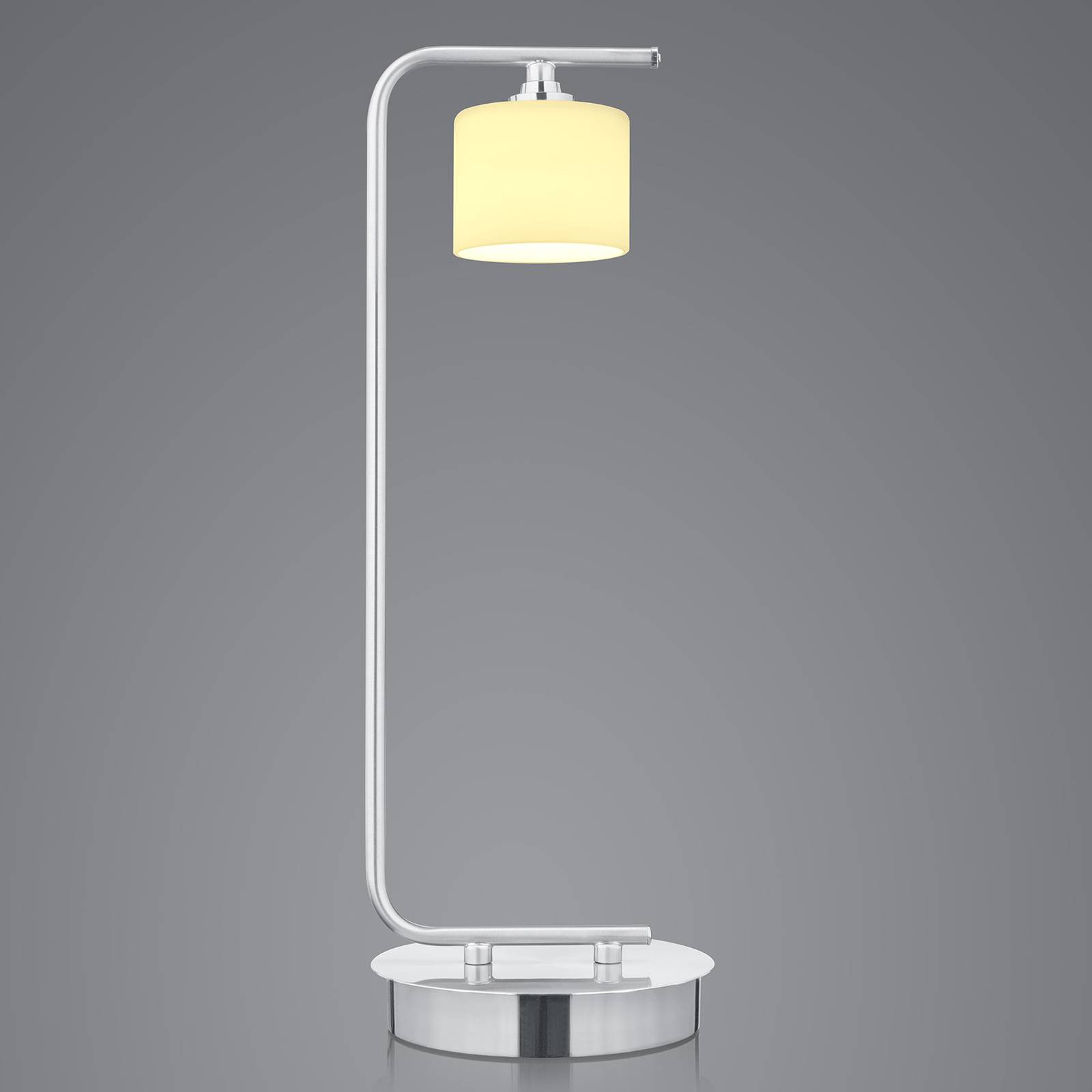 LED-bordlampe Mila av nikkel 1 lysk sylinderform