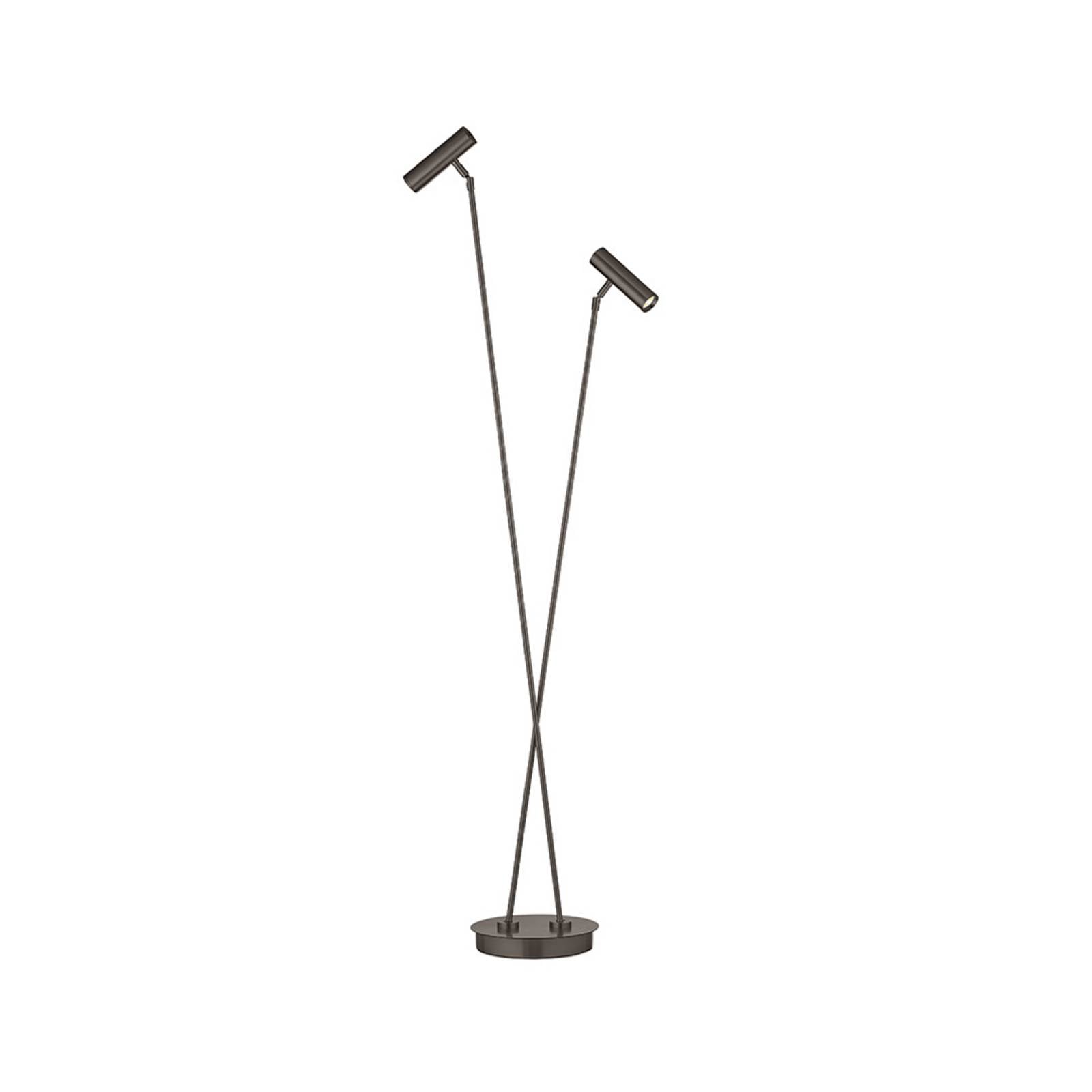 LED-Stehlampe Tom Pro bronzefarben, 137 cm Metall 2fl CCT