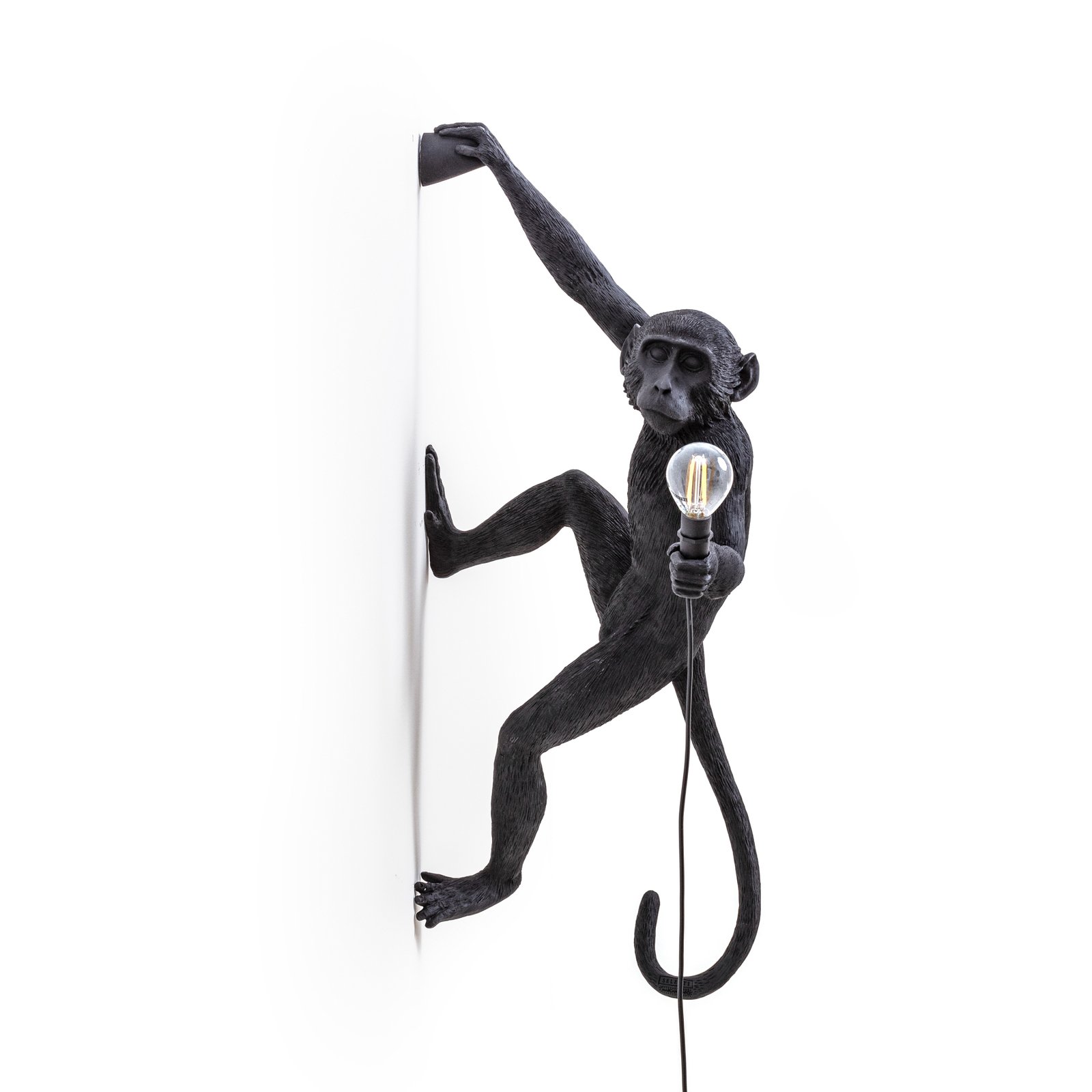 Monkey Hanging Buiten Wandlamp Right Zwart - Seletti