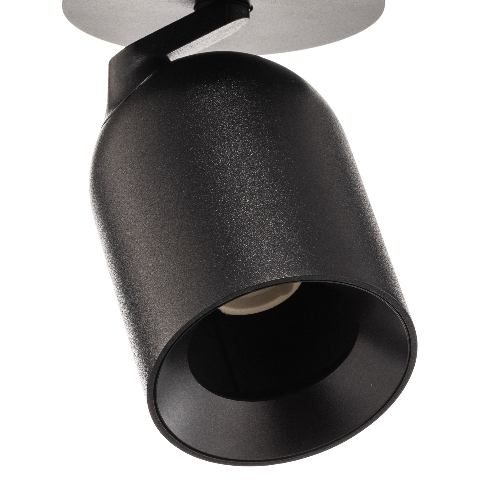 Arcchio spotlight Brinja, round, black, 1-bulb, aluminium, GU10
