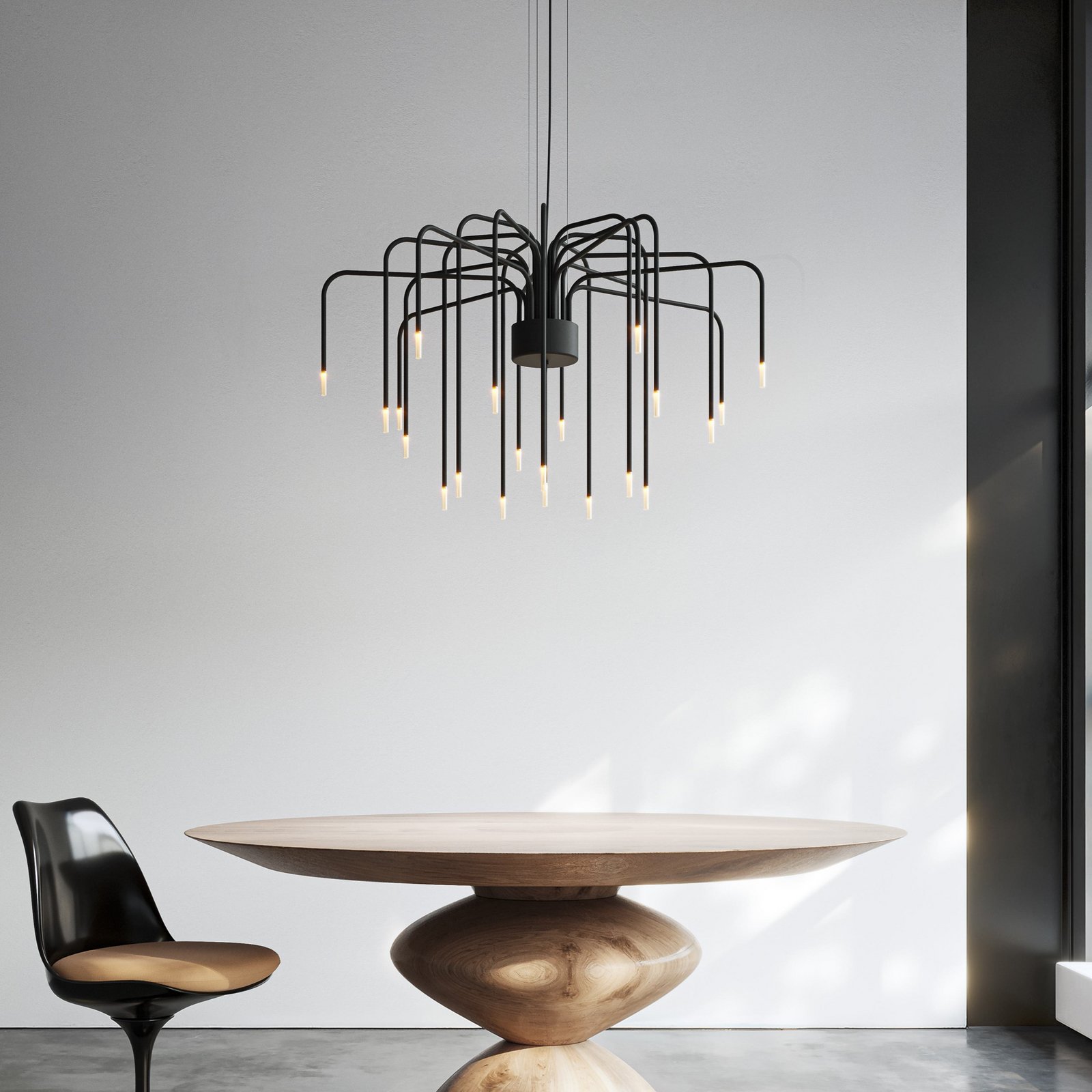 Karman LED-riippuvalaisin BOOM, musta, metalli, Ø 90 cm 22-flg.