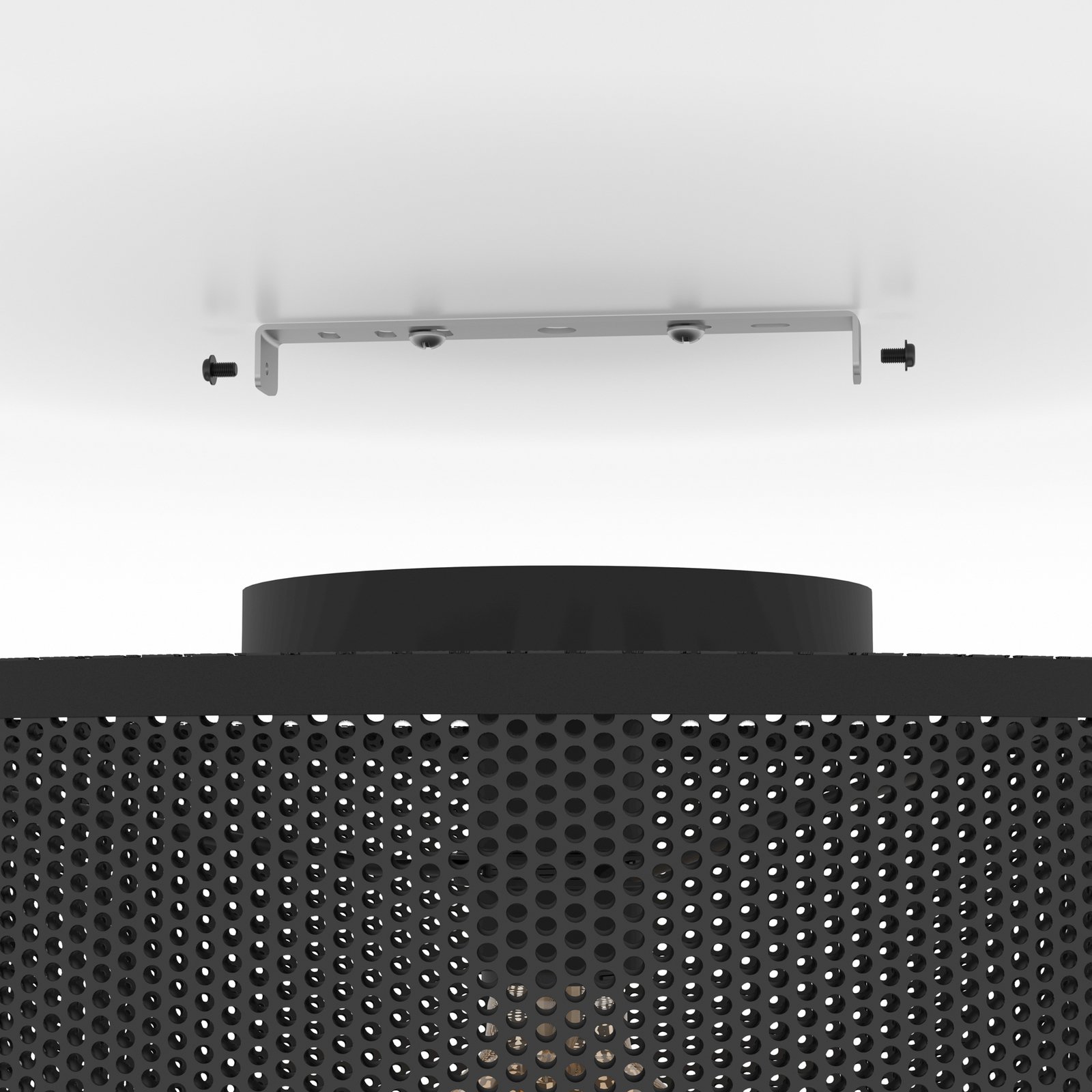 Lampa sufitowa Manby, Ø 45 cm, czarna, stalowa