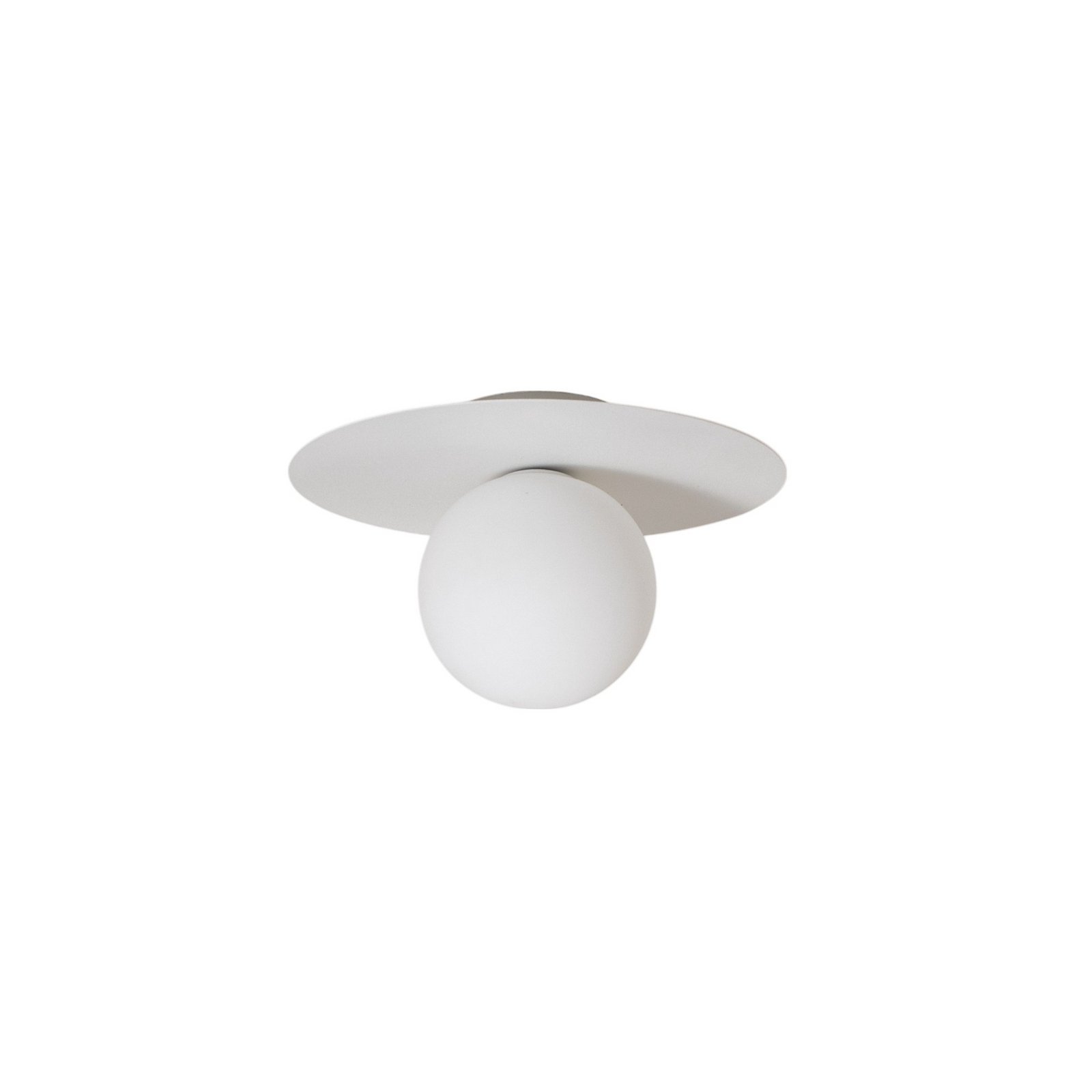 Ceiling lamp Pixie, white, glass, Ø 25 cm, ball, G9