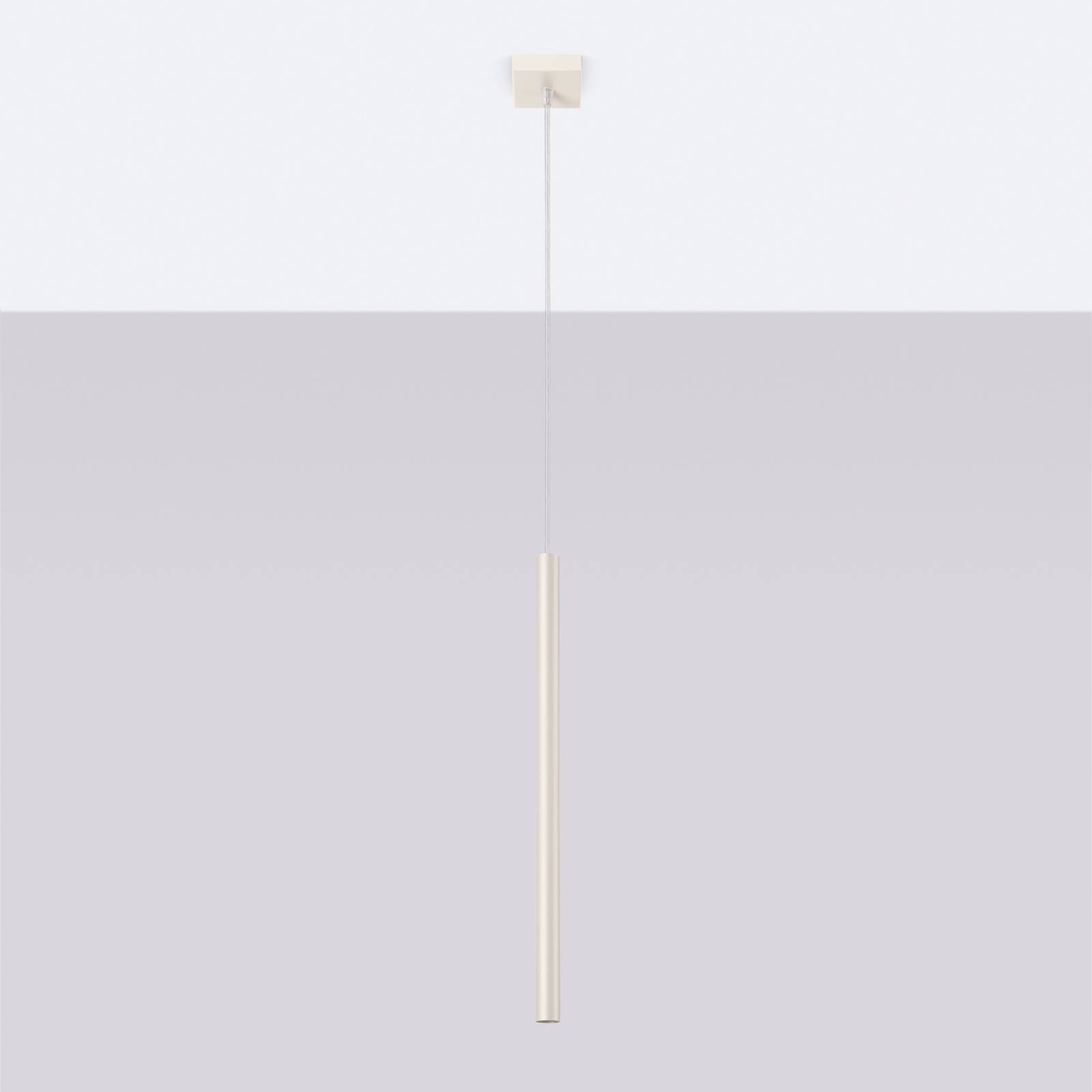 Lampa wisząca Pastelo, beżowa, Ø 2 cm, stal, 3-punktowa.