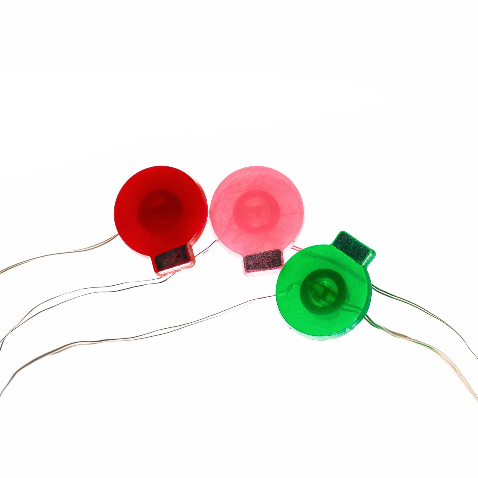Luzes de fadas LED Lindby Motje, bolas, vermelho, verde, 320 cm