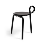 Chaise Lasso, noire, en métal, hauteur 58 cm - &Klevering