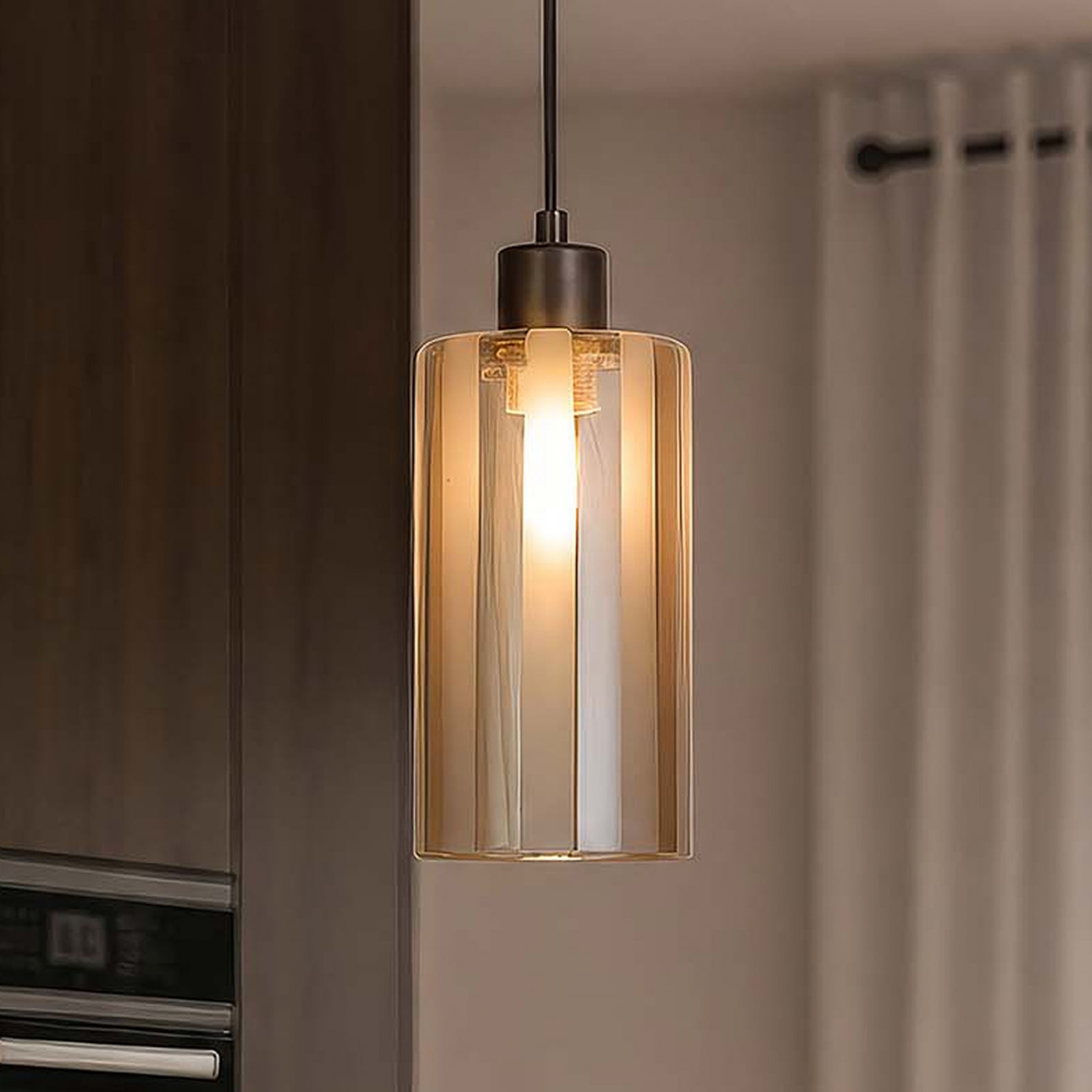 Hängeleuchte Kent, einflammig, bronze, Glas, E27