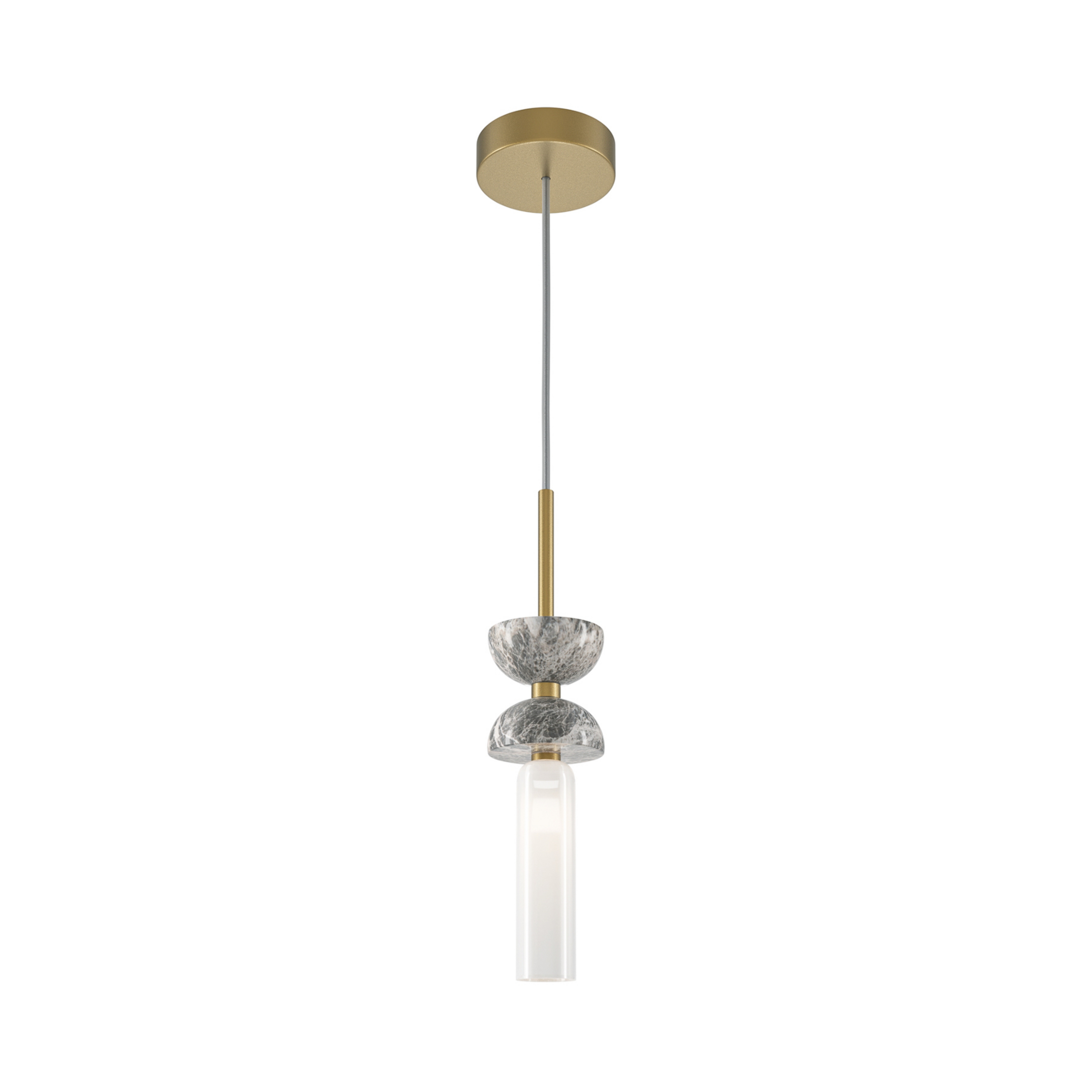 Maytoni Hängeleuchte Kyoto, gold, Ø 10 cm, Marmor, Glas
