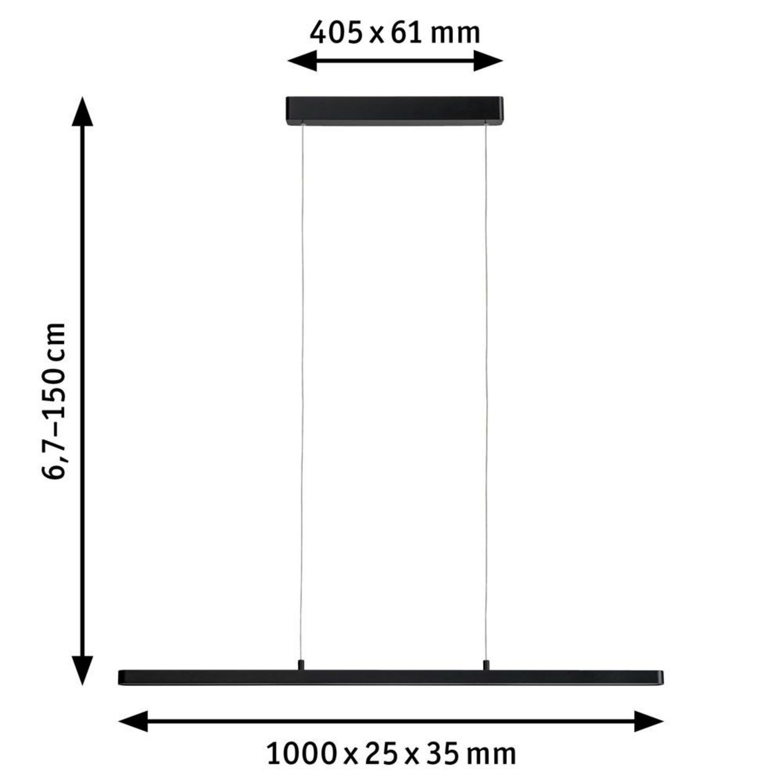 Lento LED Lampada a Sospensione TW Zigbee Dim. Matt Nero - Paulm