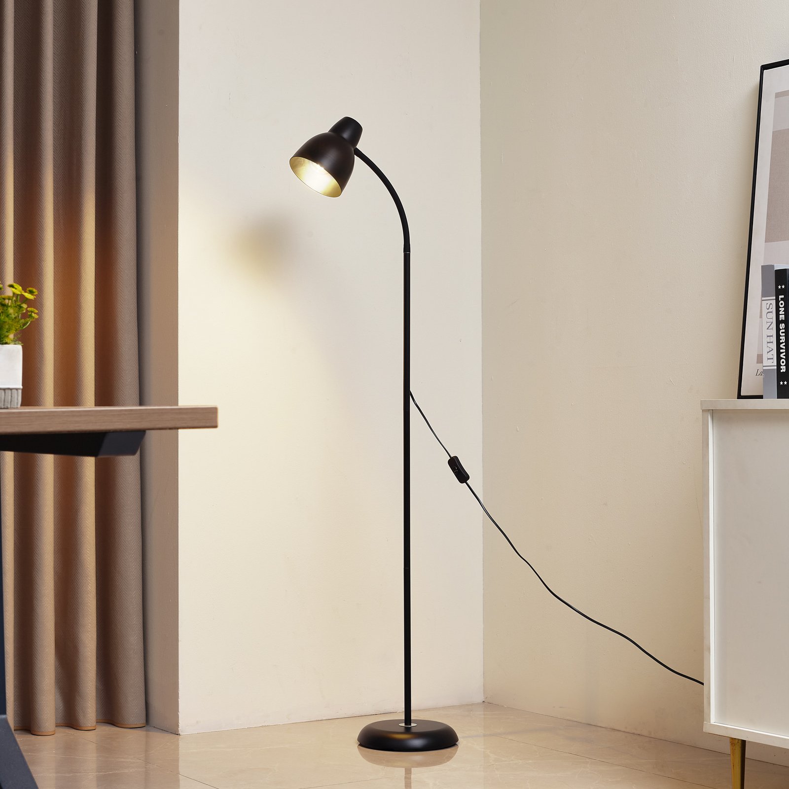 Tebbi Floor Lamp Black - Lindby